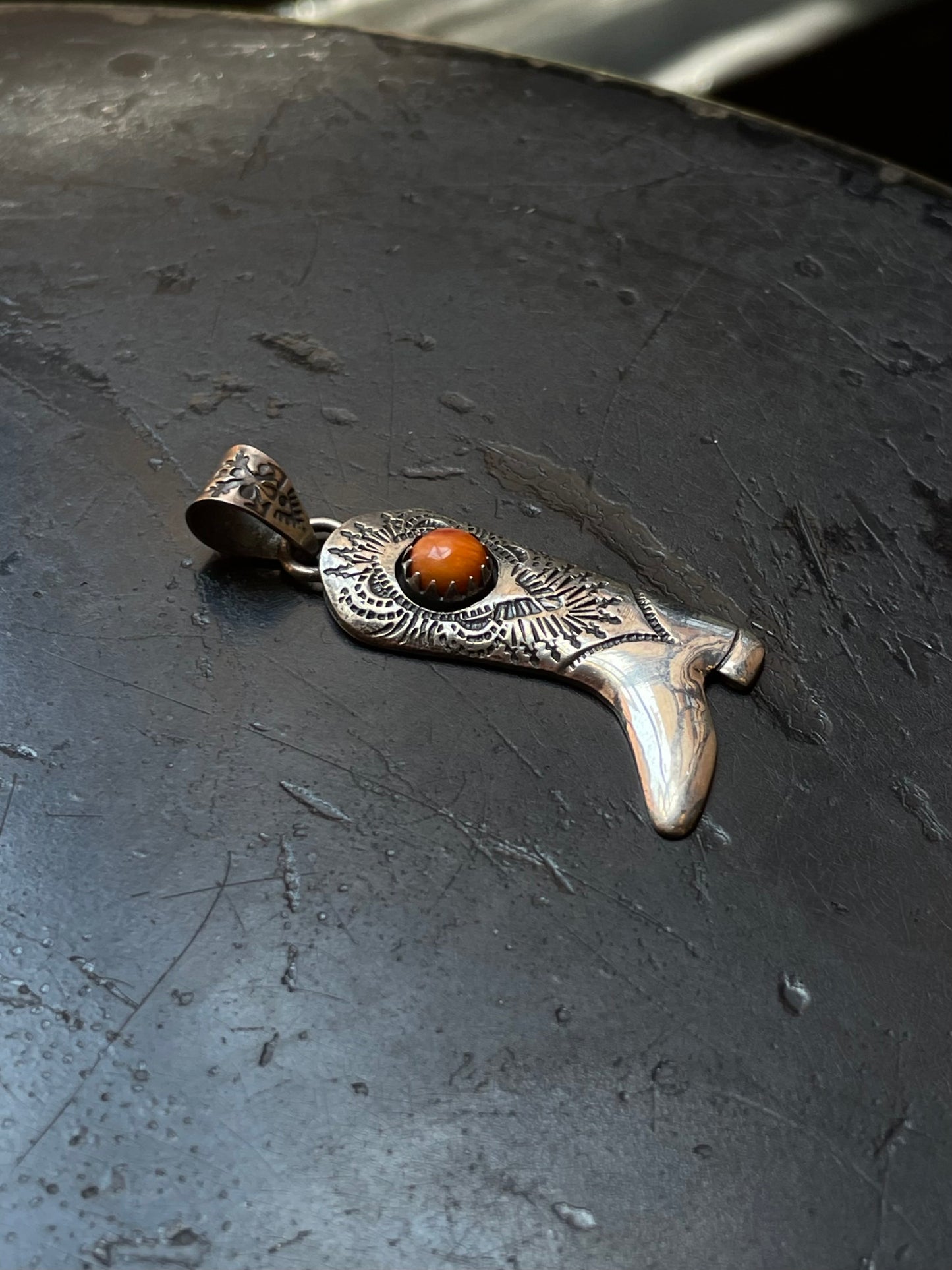 Spiny Oyster Cowboy Boot Pendant | Sterling Silver G436