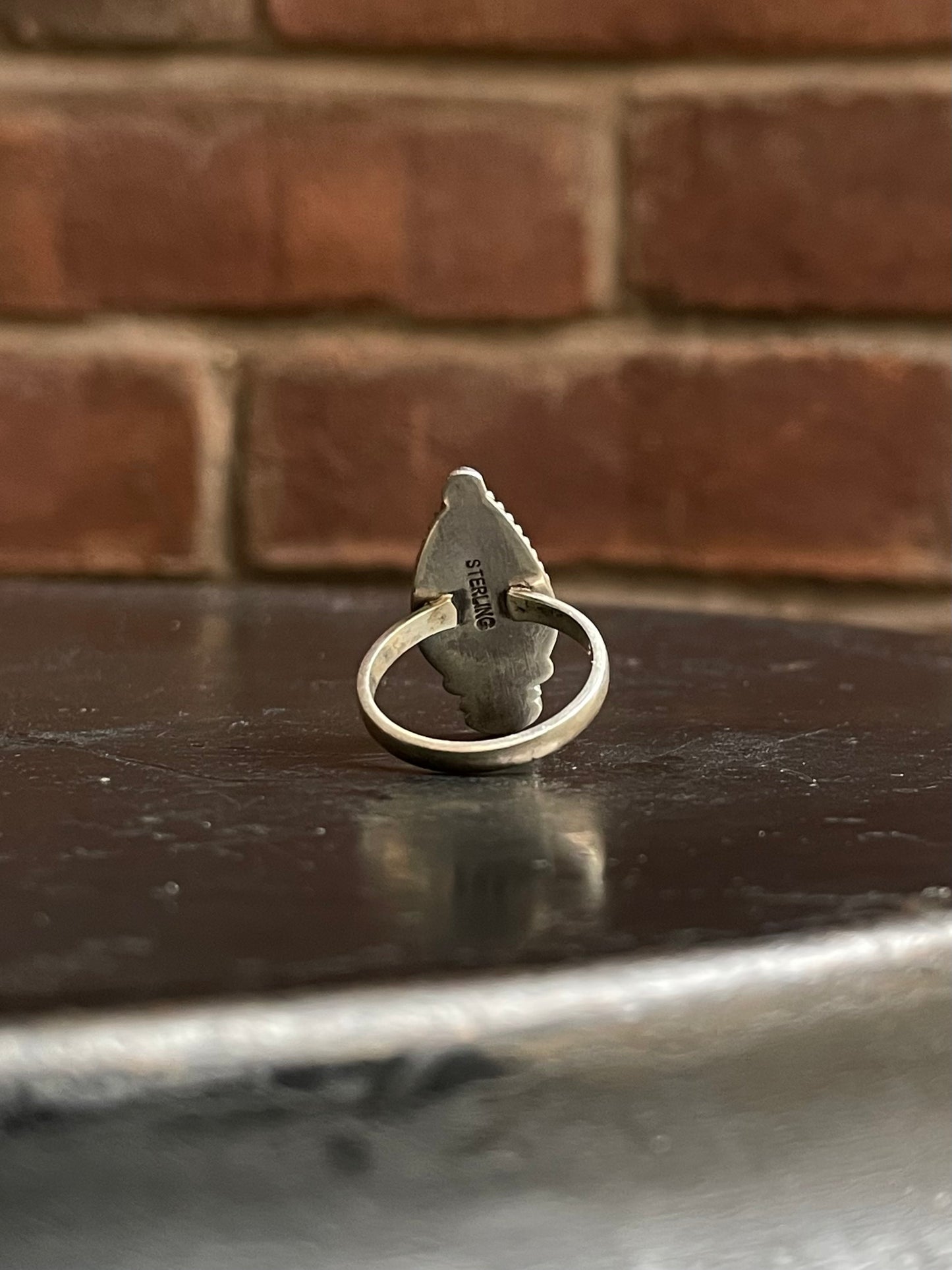 Kingman Turquoise Tear Drop Ring Size 7 | 925 Sterling SilverG 515
