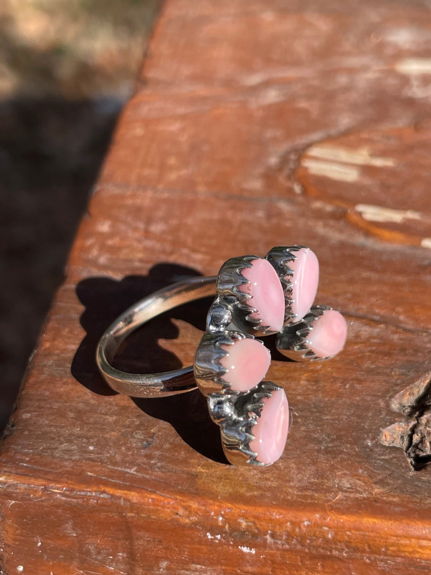 Pink Conch Naja Ring Size 7 | 925 Sterling Silver Southwest D101