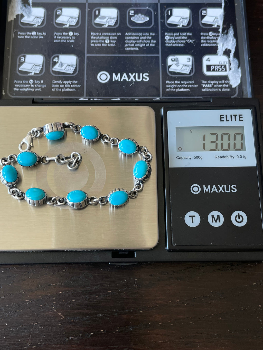Kingman Turquoise Link Bracelet | Sterling Silver E838