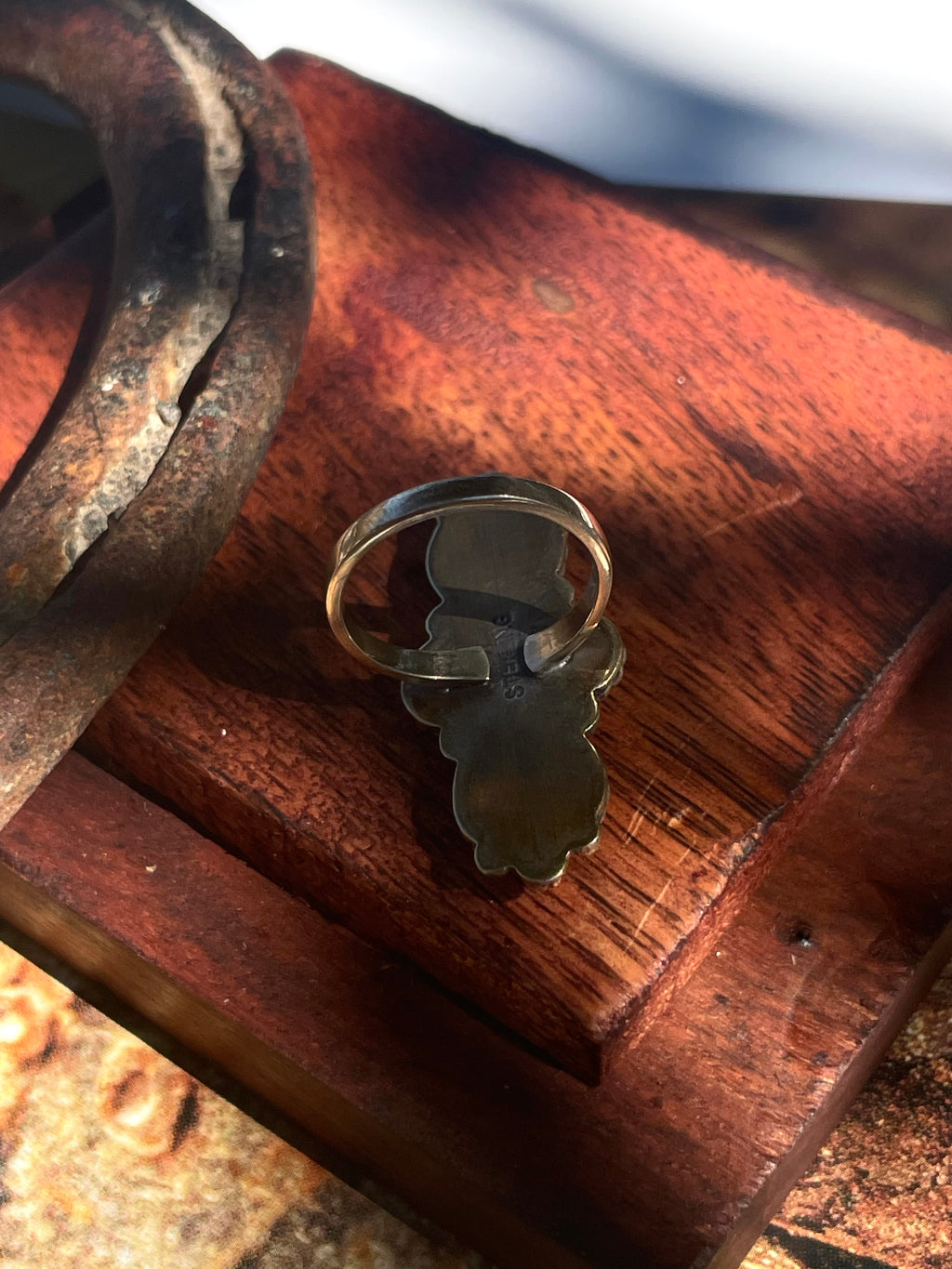 Pink Conch Triple Stone Ring | 925 Sterling Silver | Size 5.75 D359