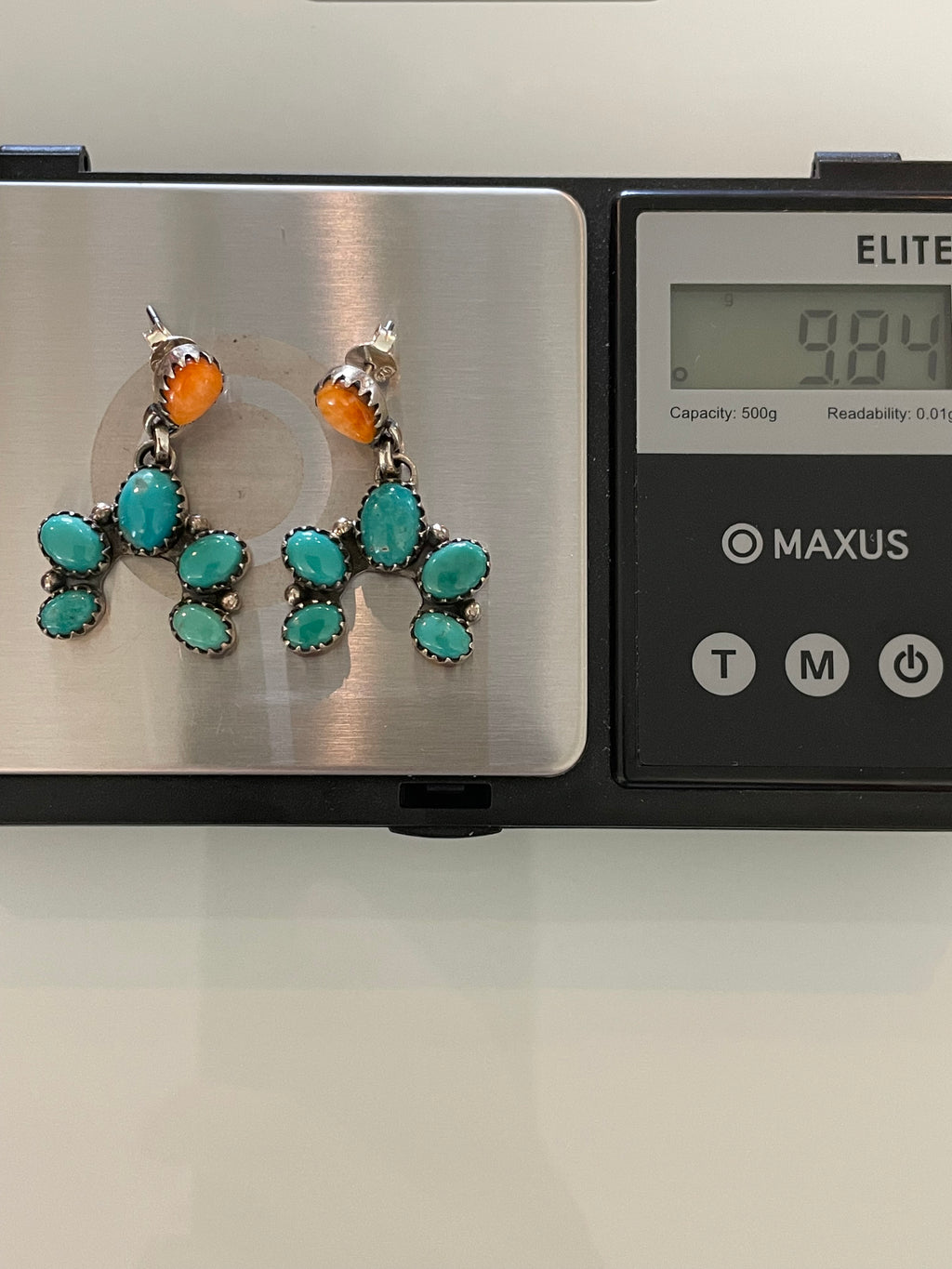 Turquoise Spiny Oyster Cluster Stud Earrings | 925 Sterling Silver G707