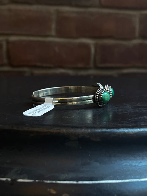 Kingman Turquoise 3-Stone Adjustable Cuff | Sterling Silver | A788