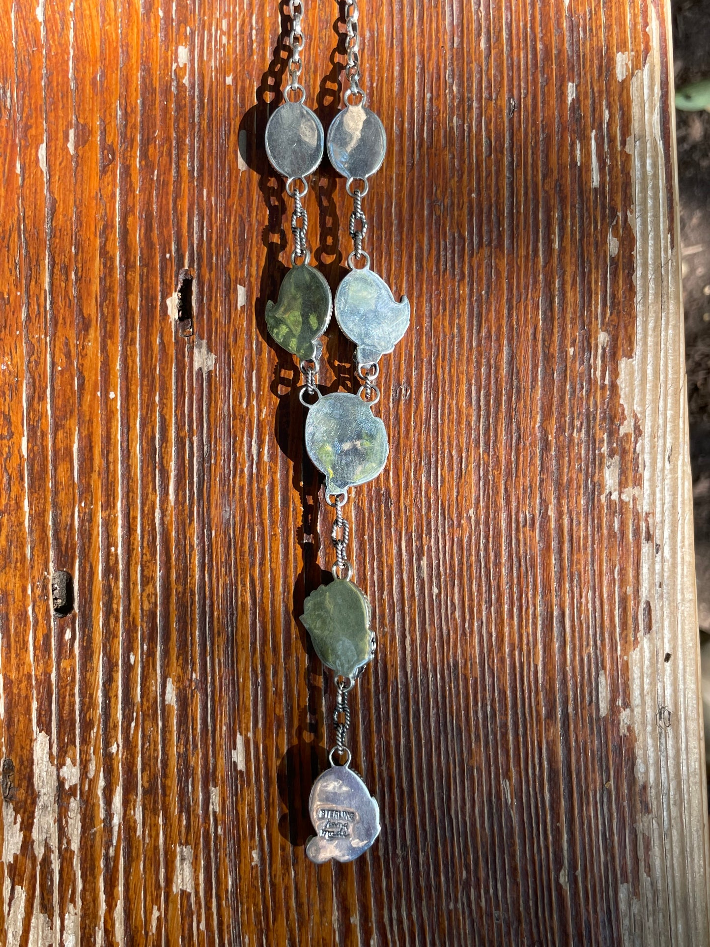 Turquoise Leaf Lariat Necklace | Sterling Silver 925 B426
