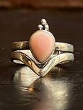 Pink Conch Tear Drop Ring Size 7 | 925 Sterling Silver G155