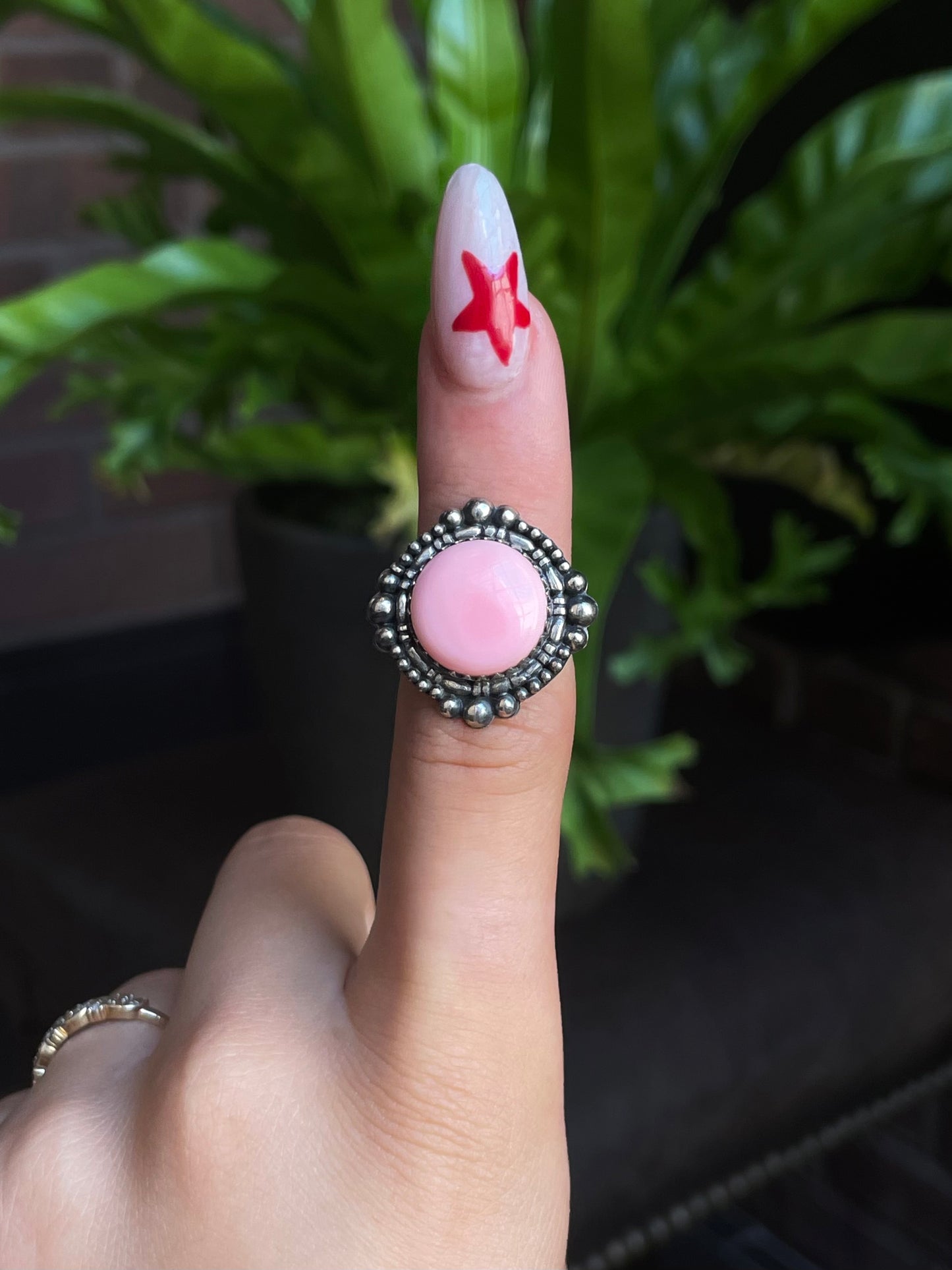 Pink Conch Ring Size 6 | 925 Sterling Silver G527