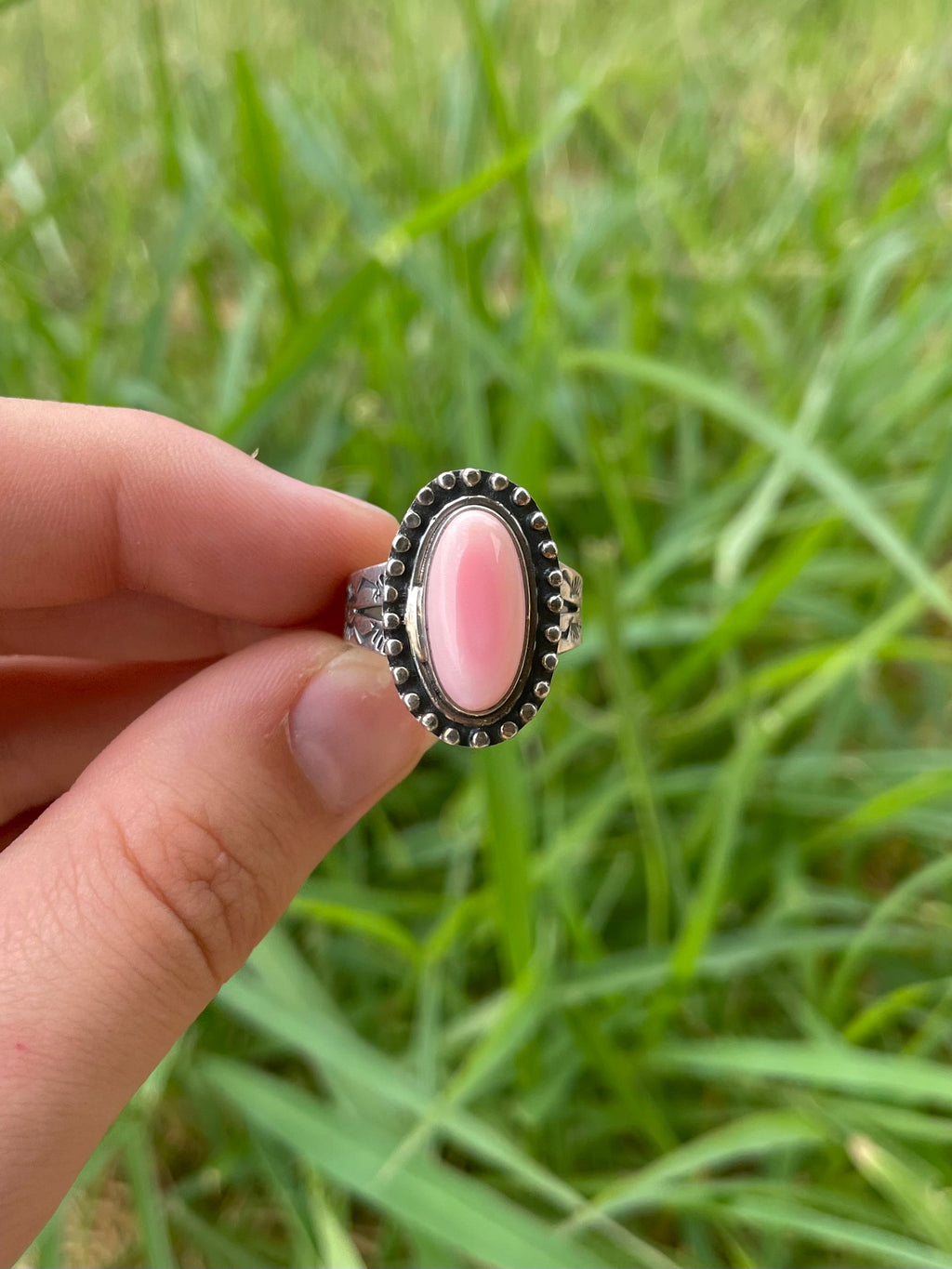 Pink Conch Ring Size 9 | 925 Sterling Silver G790