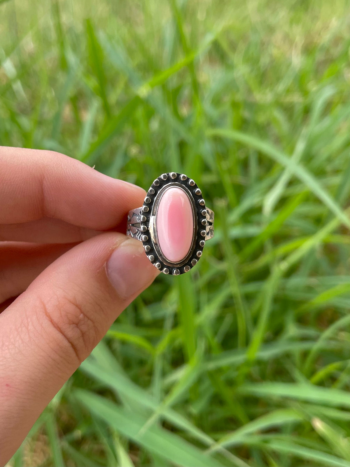 Pink Conch Ring Size 9 | 925 Sterling Silver G790