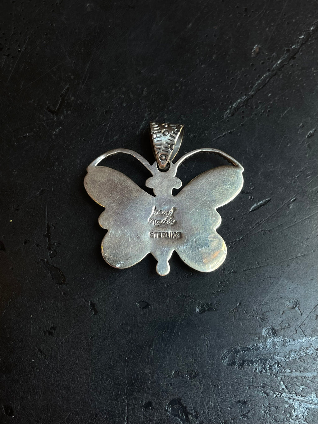 Pink Conch Butterfly Pendant | Sterling Silver G455