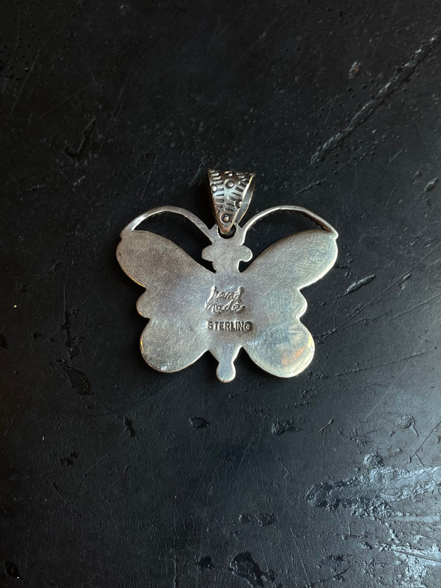 Pink Conch Butterfly Pendant | Sterling Silver G455