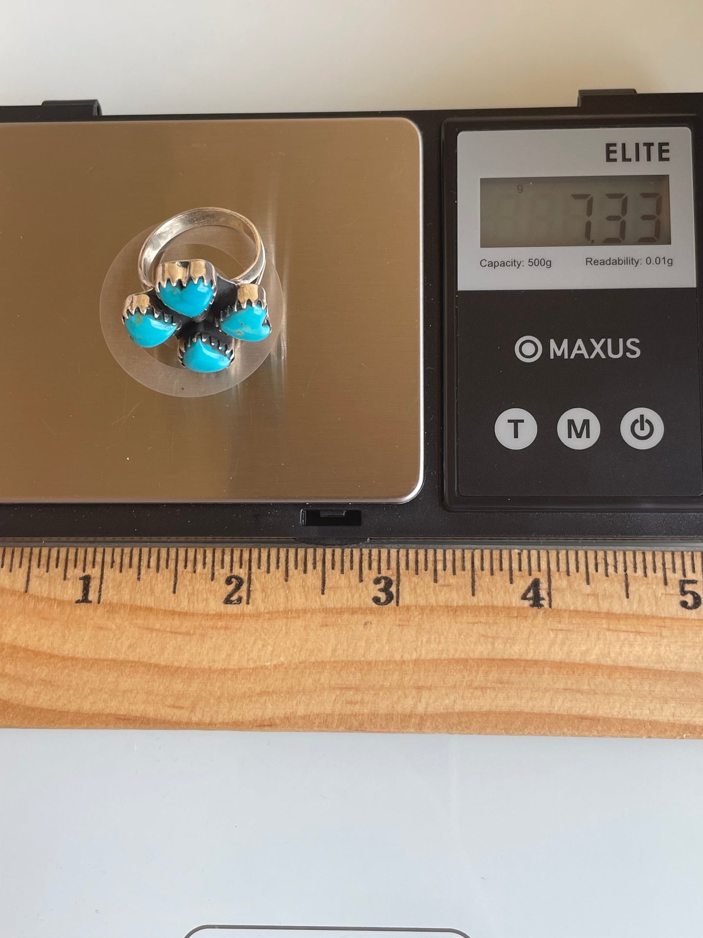 Kingman Turquoise Heart Ring Size 8 | 925 Sterling Silver G476