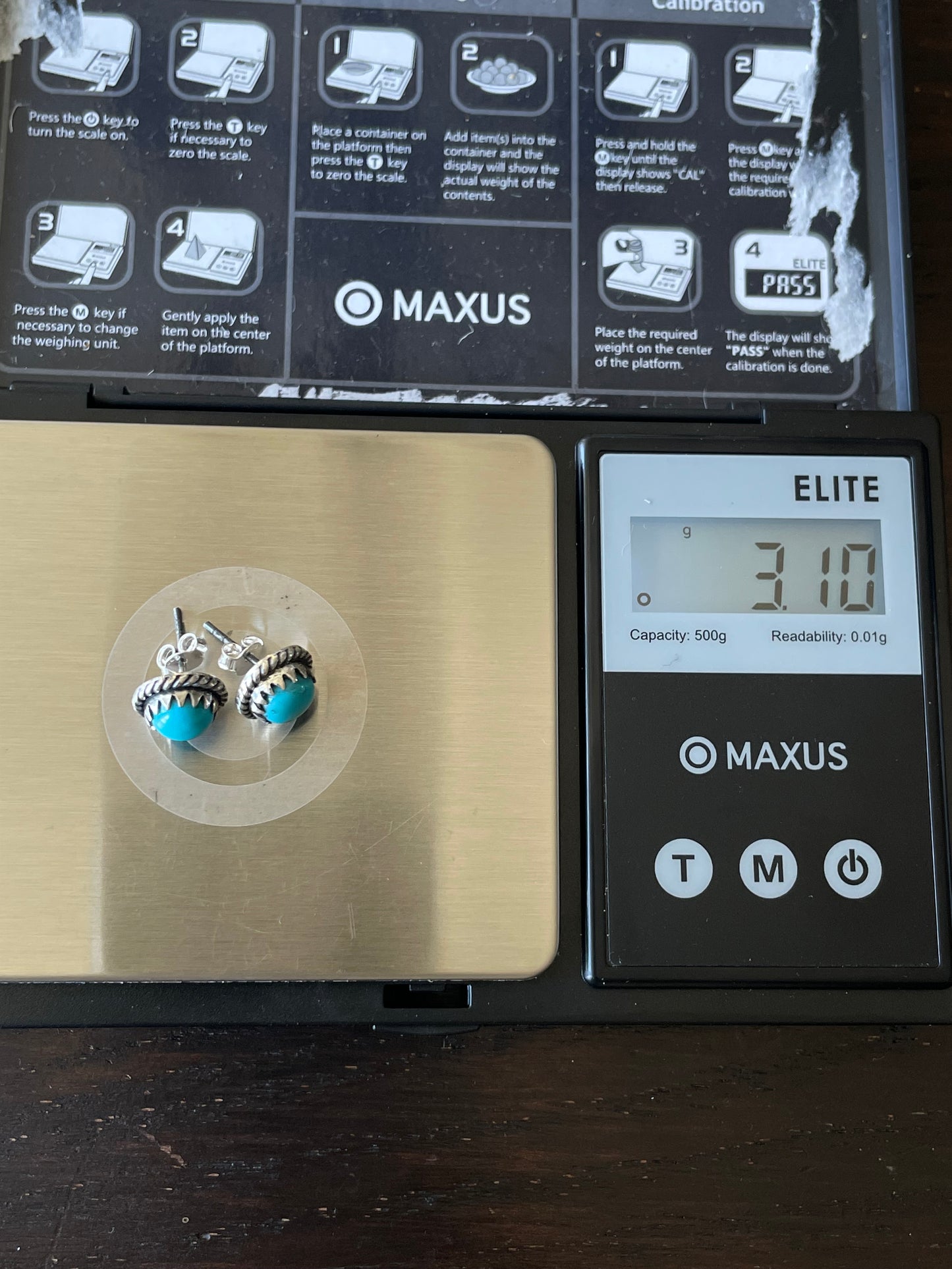 Kingman Turquoise Stud Earrings | 925 Sterling Silver E814