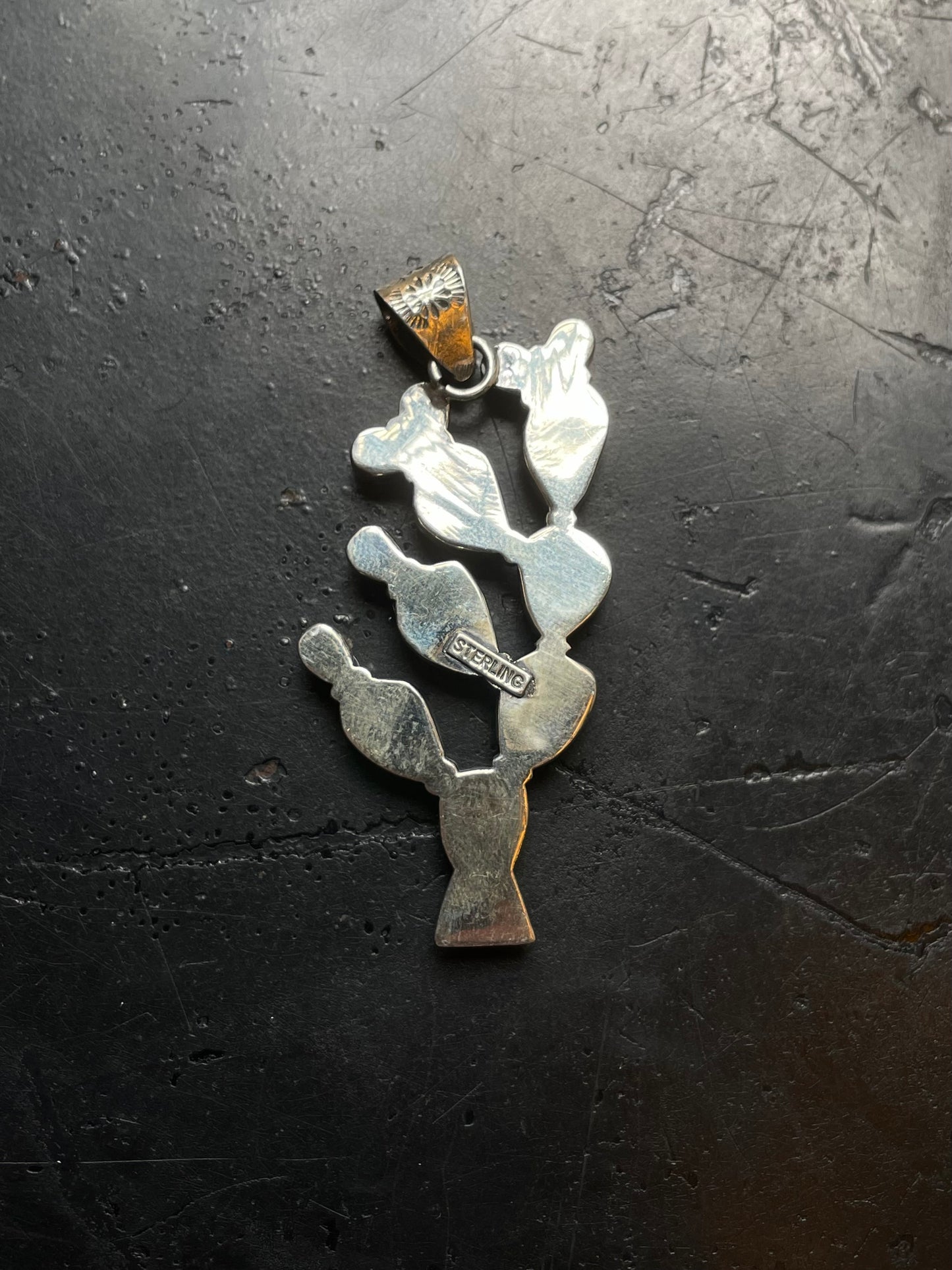 Turquoise Coral Cactus Pendant | 925 Sterling Silver E515