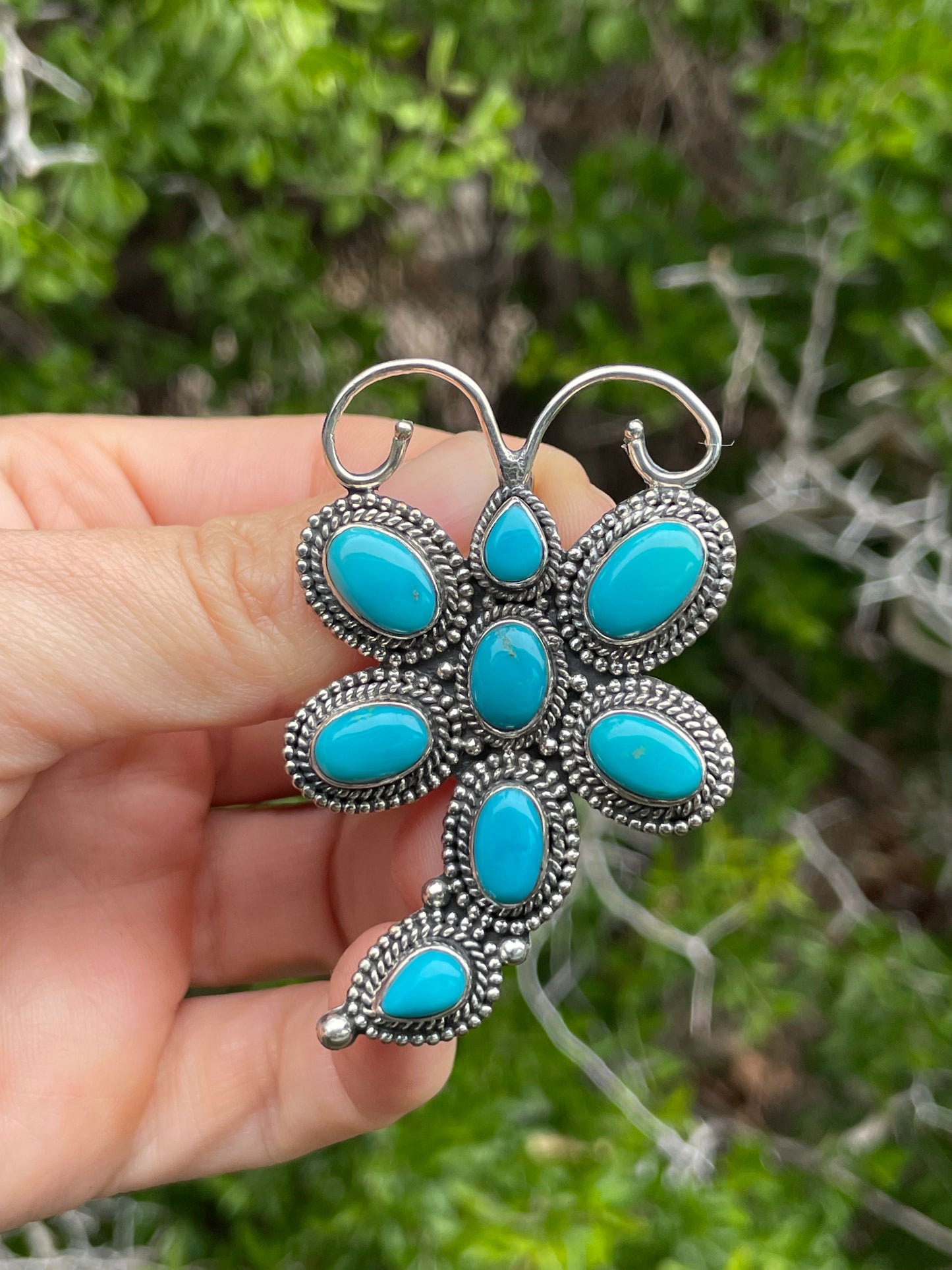 Turquoise Dragonfly Pendant | Sterling Silver 925 B739