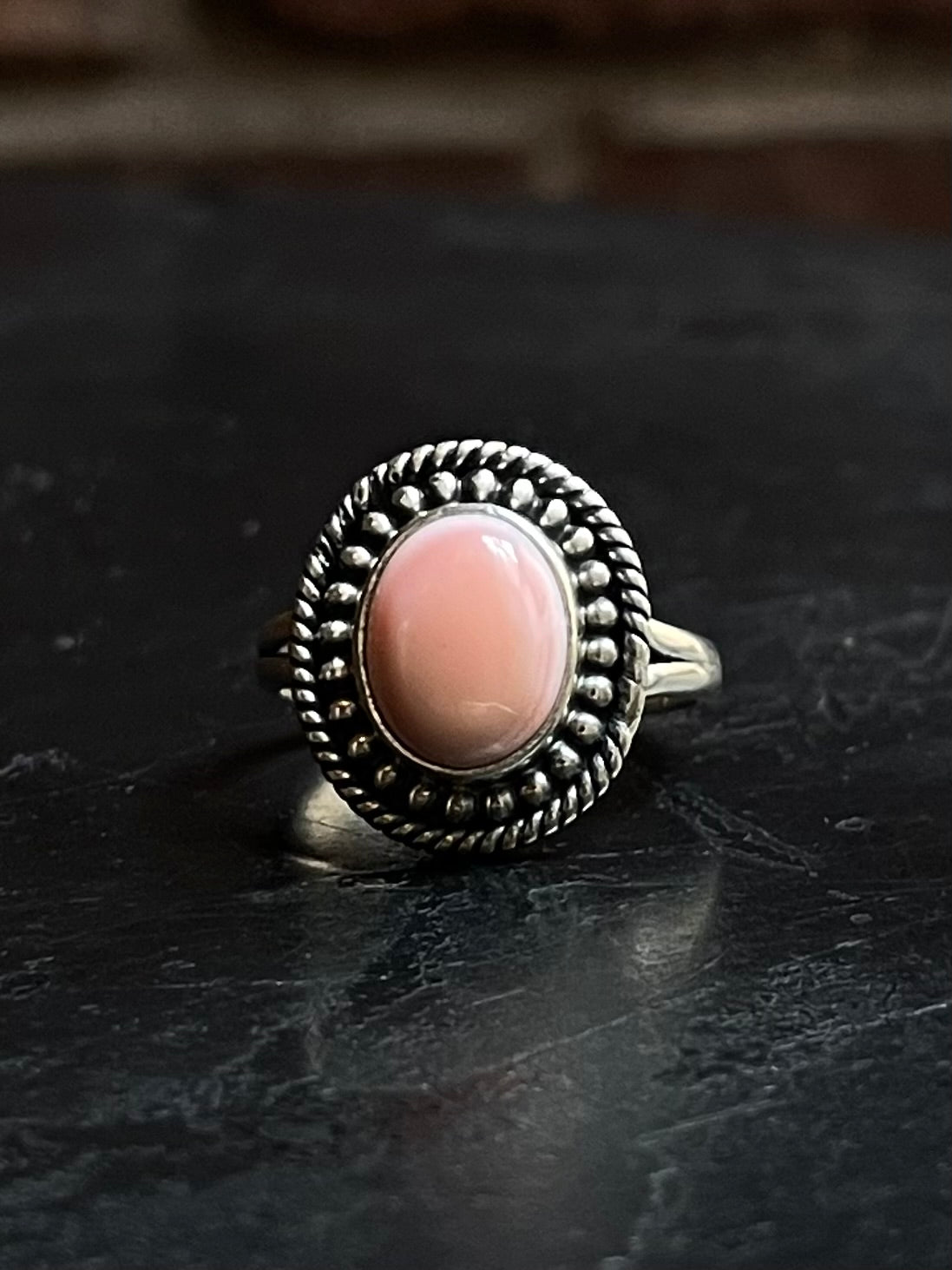 Pink Conch Ring Size 6.75 | 925 Sterling Silver E754
