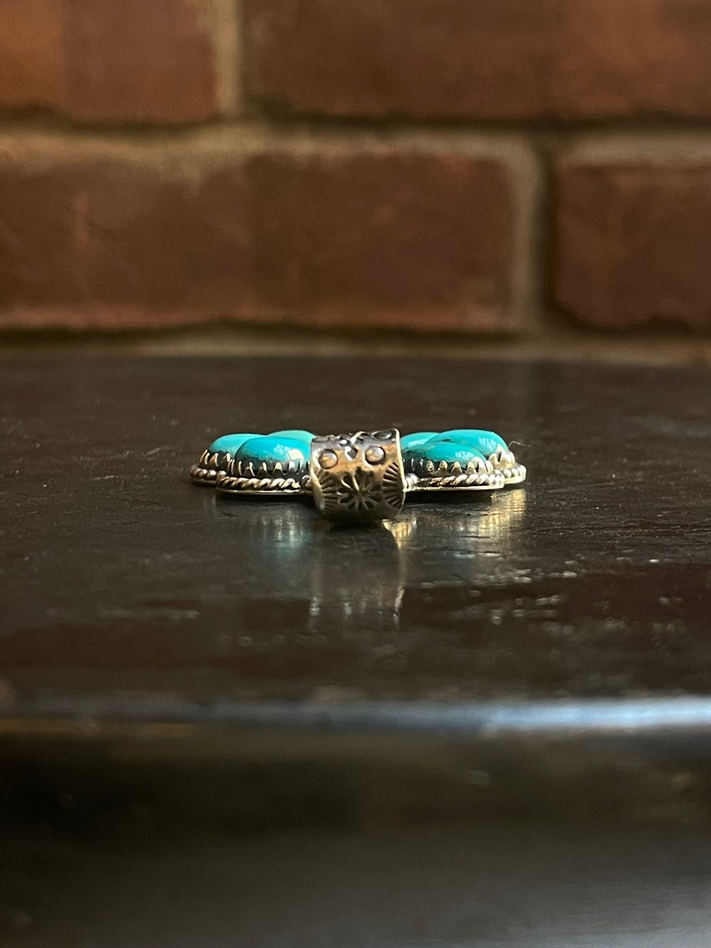 Kingman Turquoise Naja Pendant | Sterling Silver G467