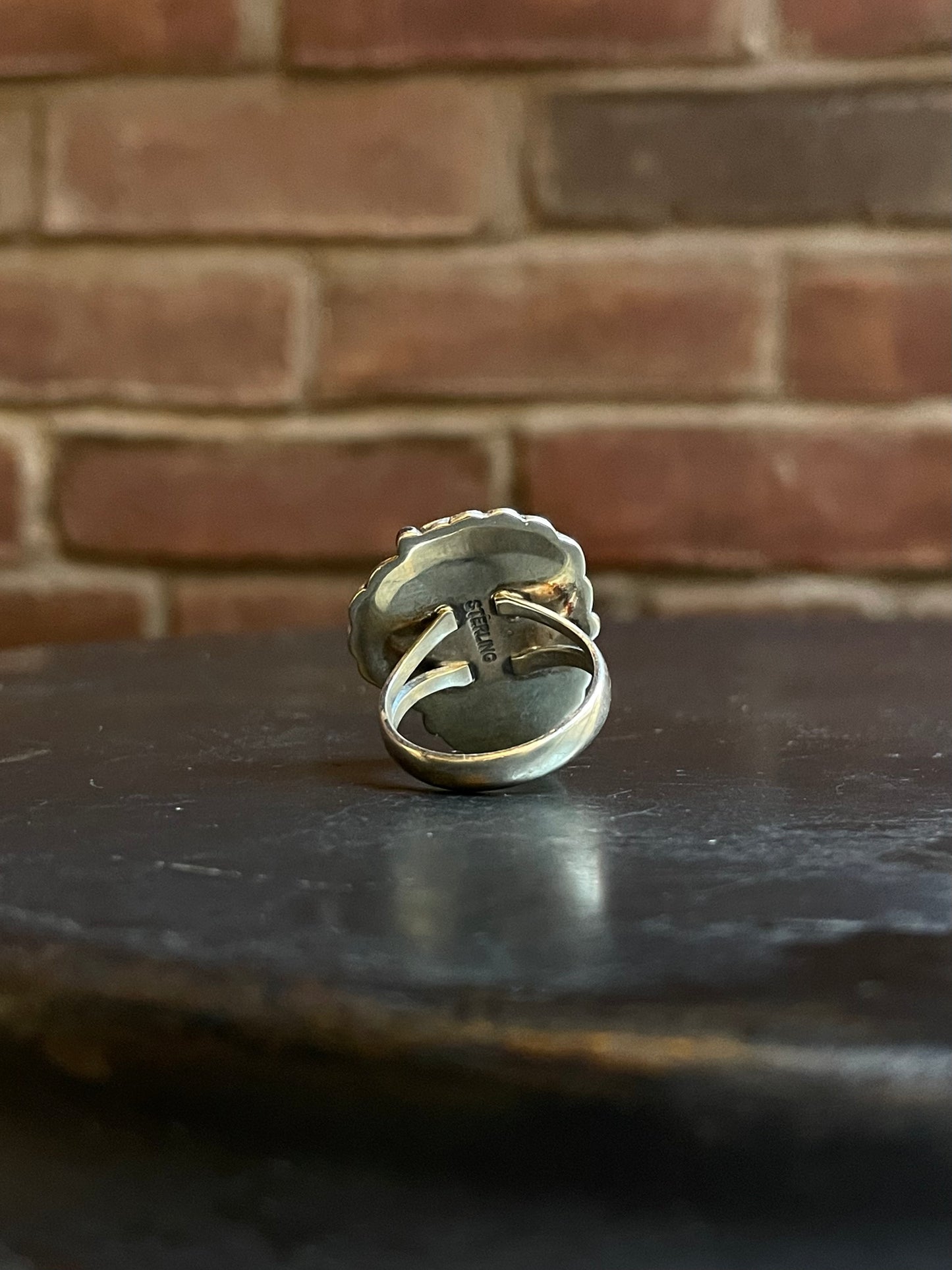 Turquoise Feather Ring Size 8 | Sterling Silver E871
