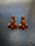 Spiny Oyster Cluster Stud Earrings | 925 Sterling Silver G654