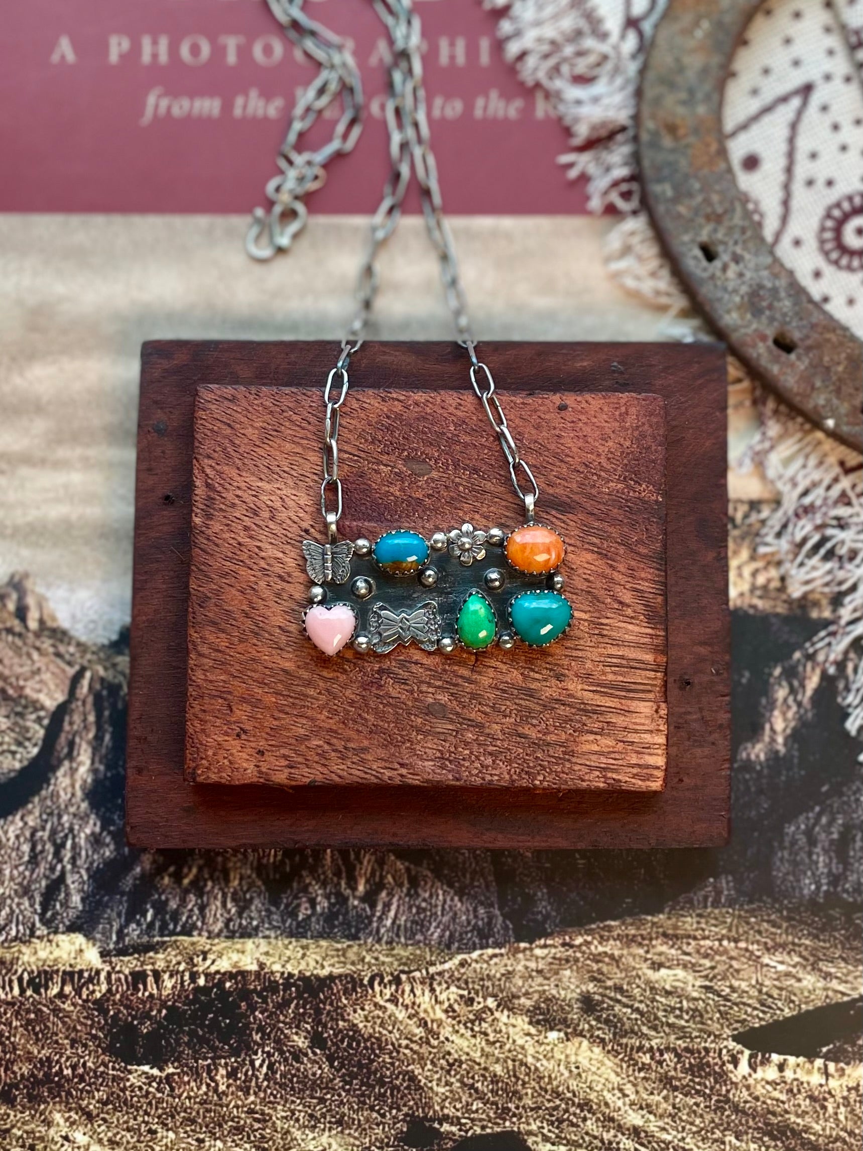 Multi-Stone Bar Necklace | 925 Sterling Silver D213