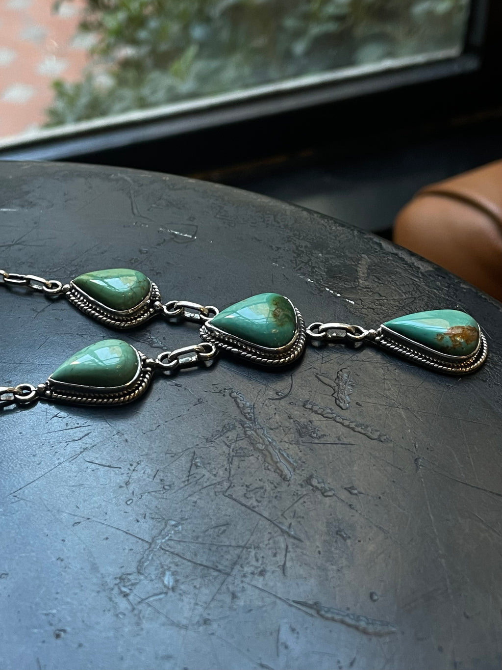 Turquoise Lariat Necklace | 925 Sterling Silver E634