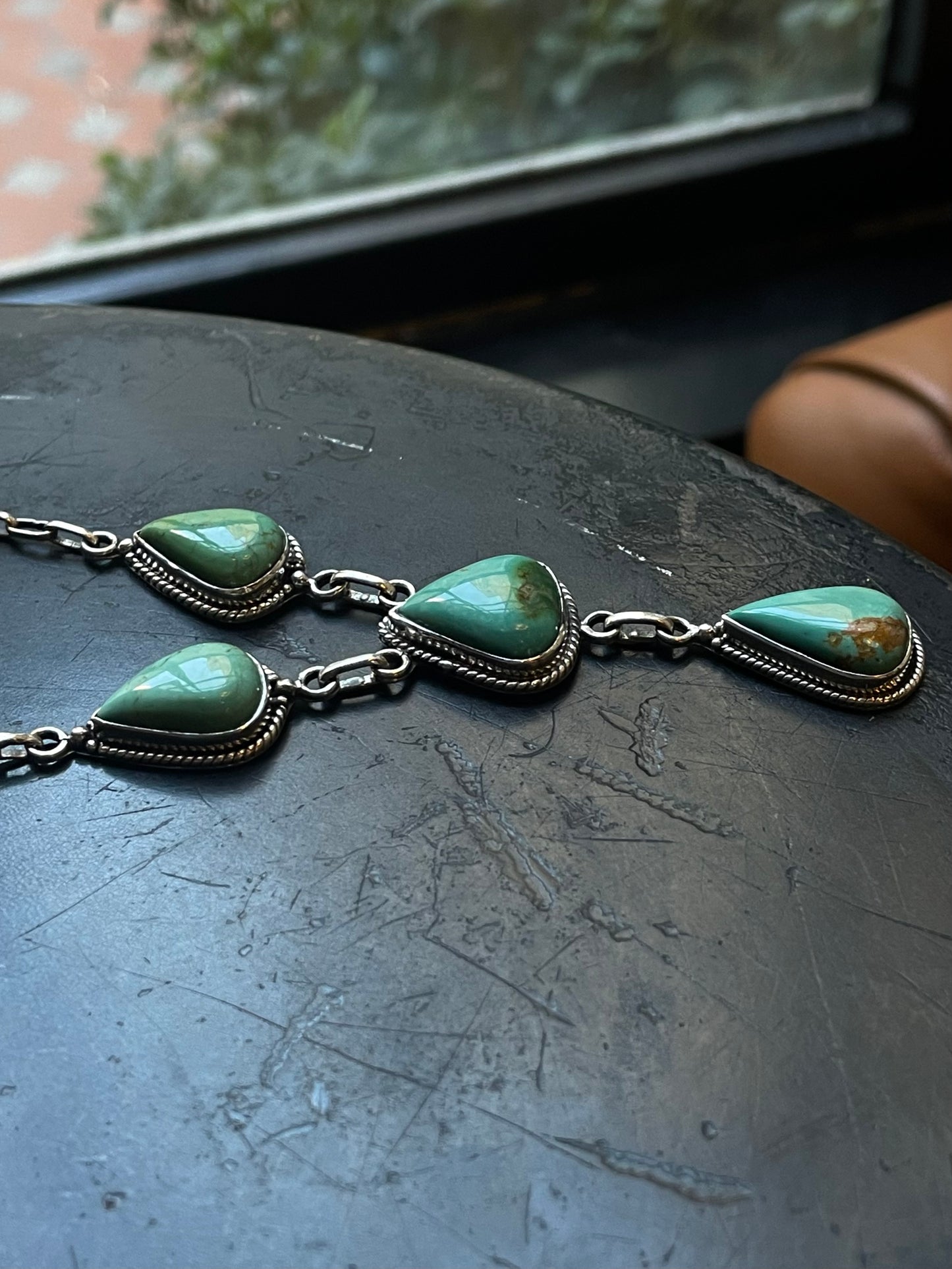 Turquoise Lariat Necklace | 925 Sterling Silver E634