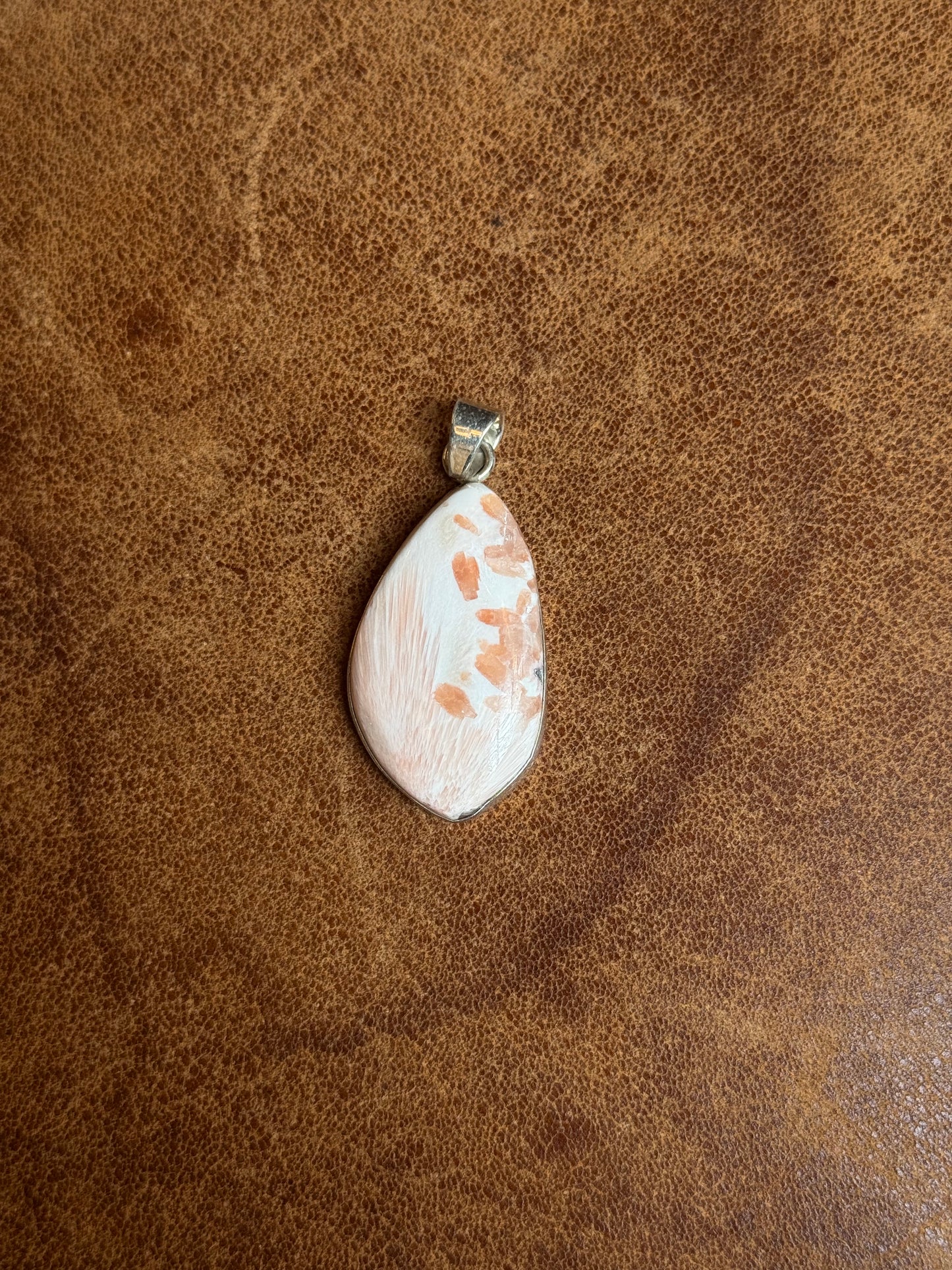 Scolecite Oval Pendant | Sterling Silver | A834