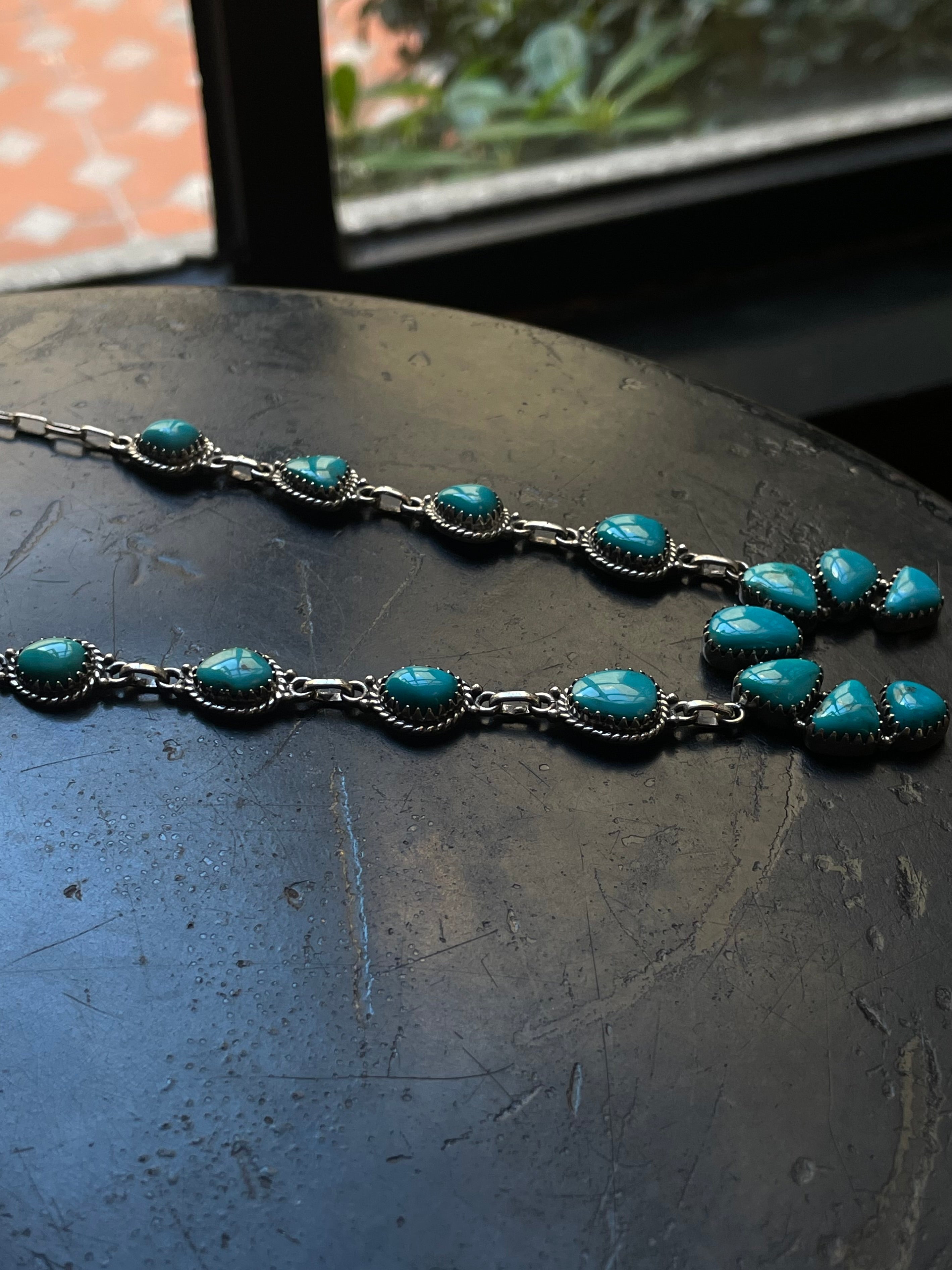 Kingman Turquoise Naja Necklace | 925 Sterling Silver G400