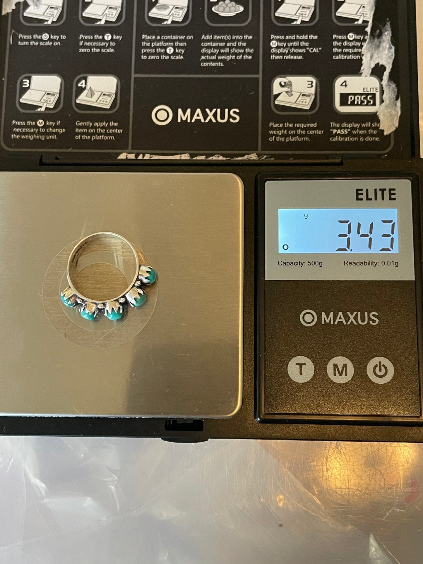 Turquoise Ring | 925 Sterling Silver Size 7 E439