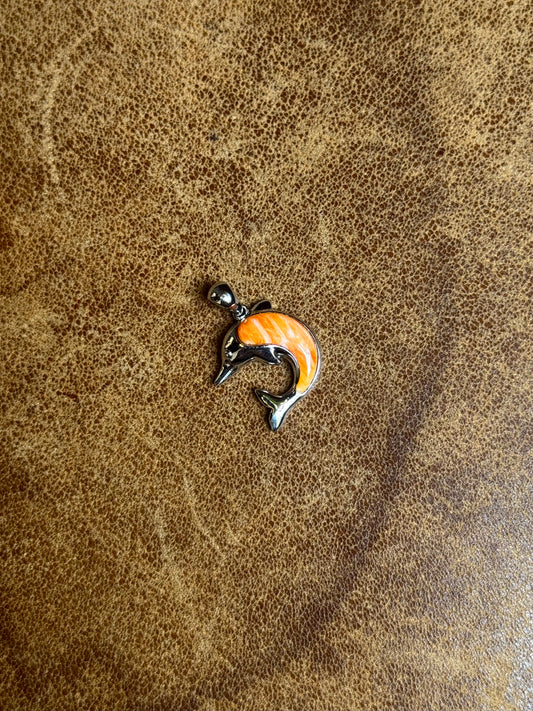Fish Pendant in Spiny Oyster | Sterling Silver | A828