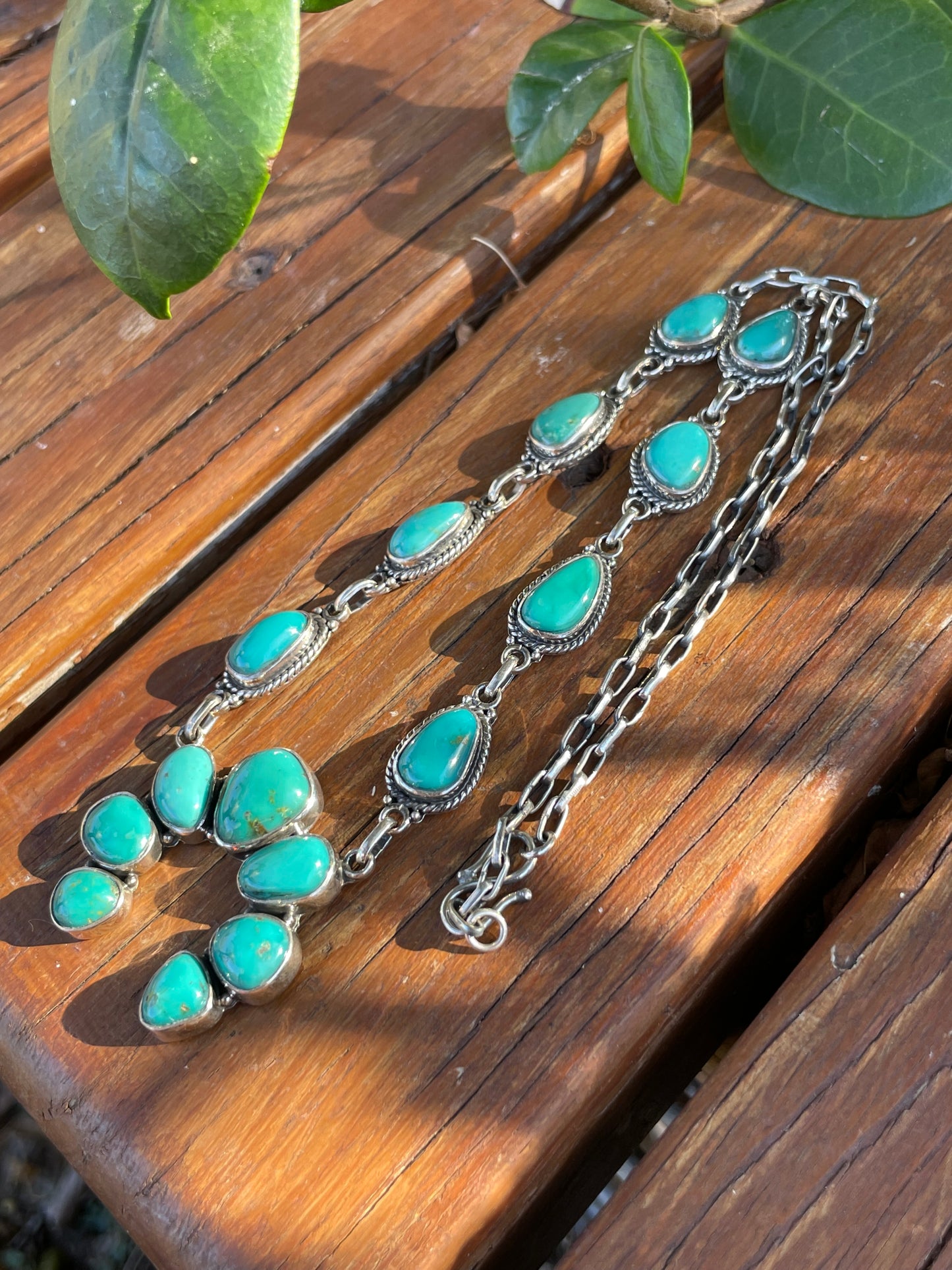 Kingman Turquoise Naja Necklace | Sterling Silver 925 B899