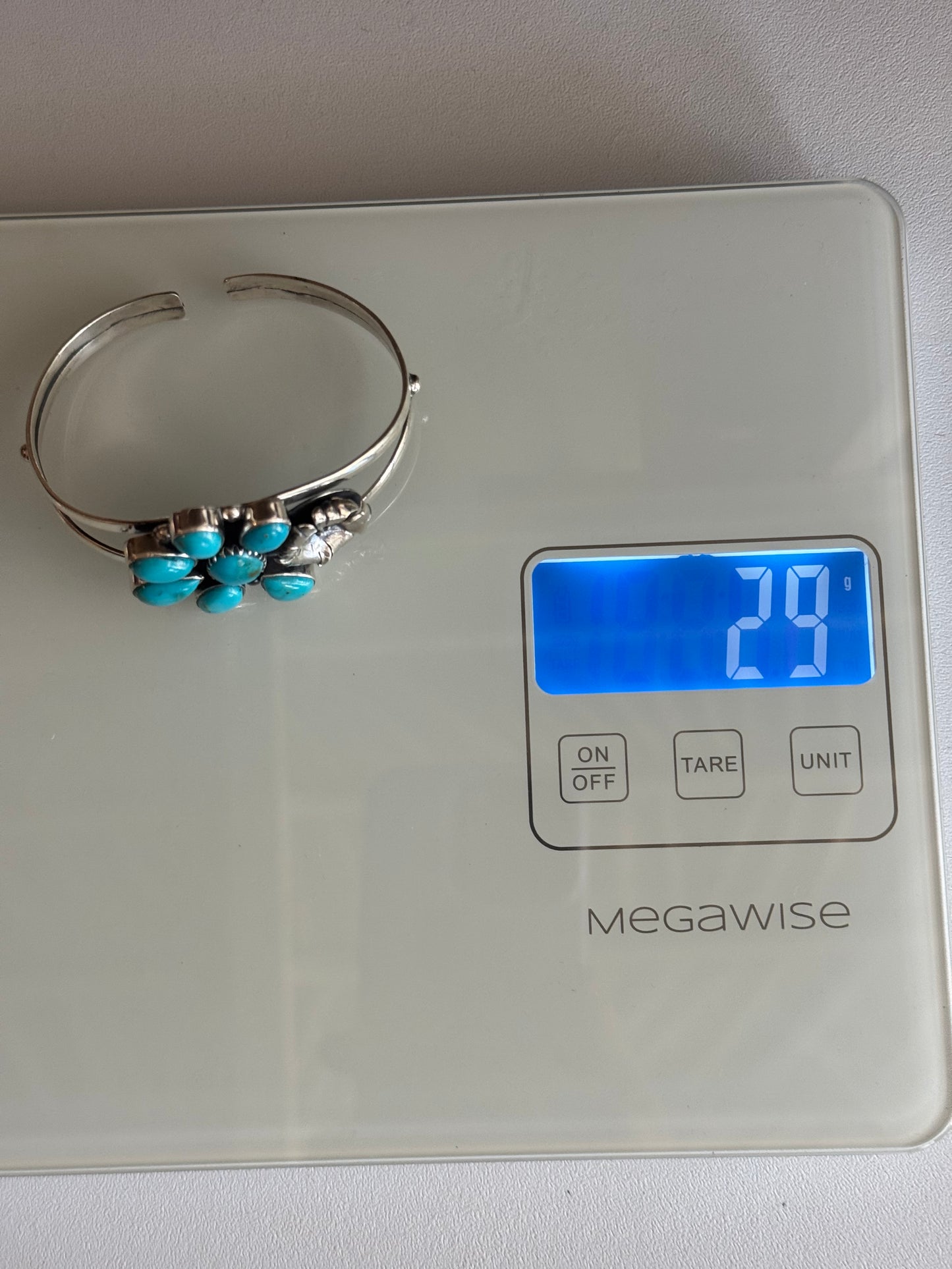 Kingman Turquoise Flower Cuff | Sterling Silver | A851