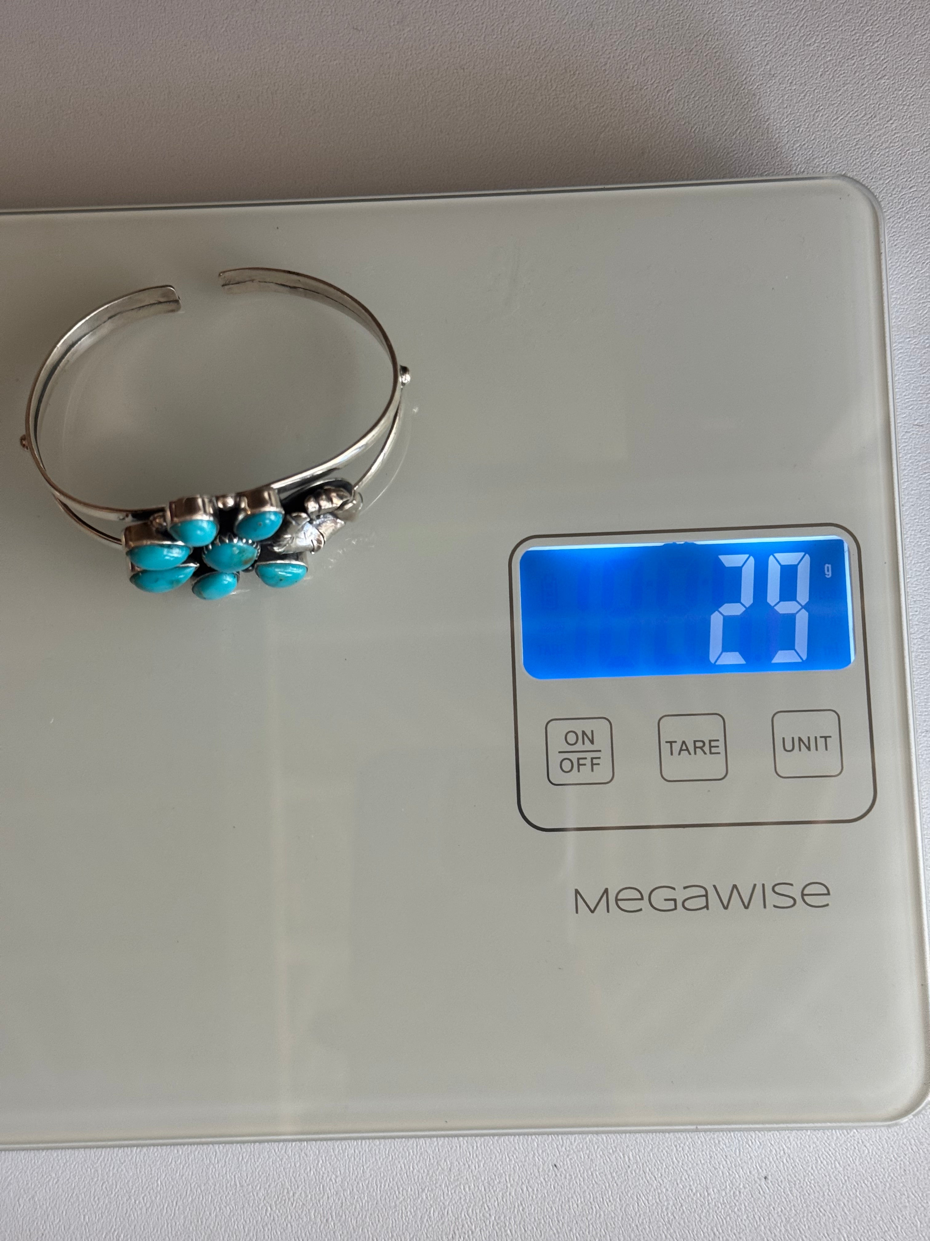 Kingman Turquoise Flower Cuff | Sterling Silver | A851
