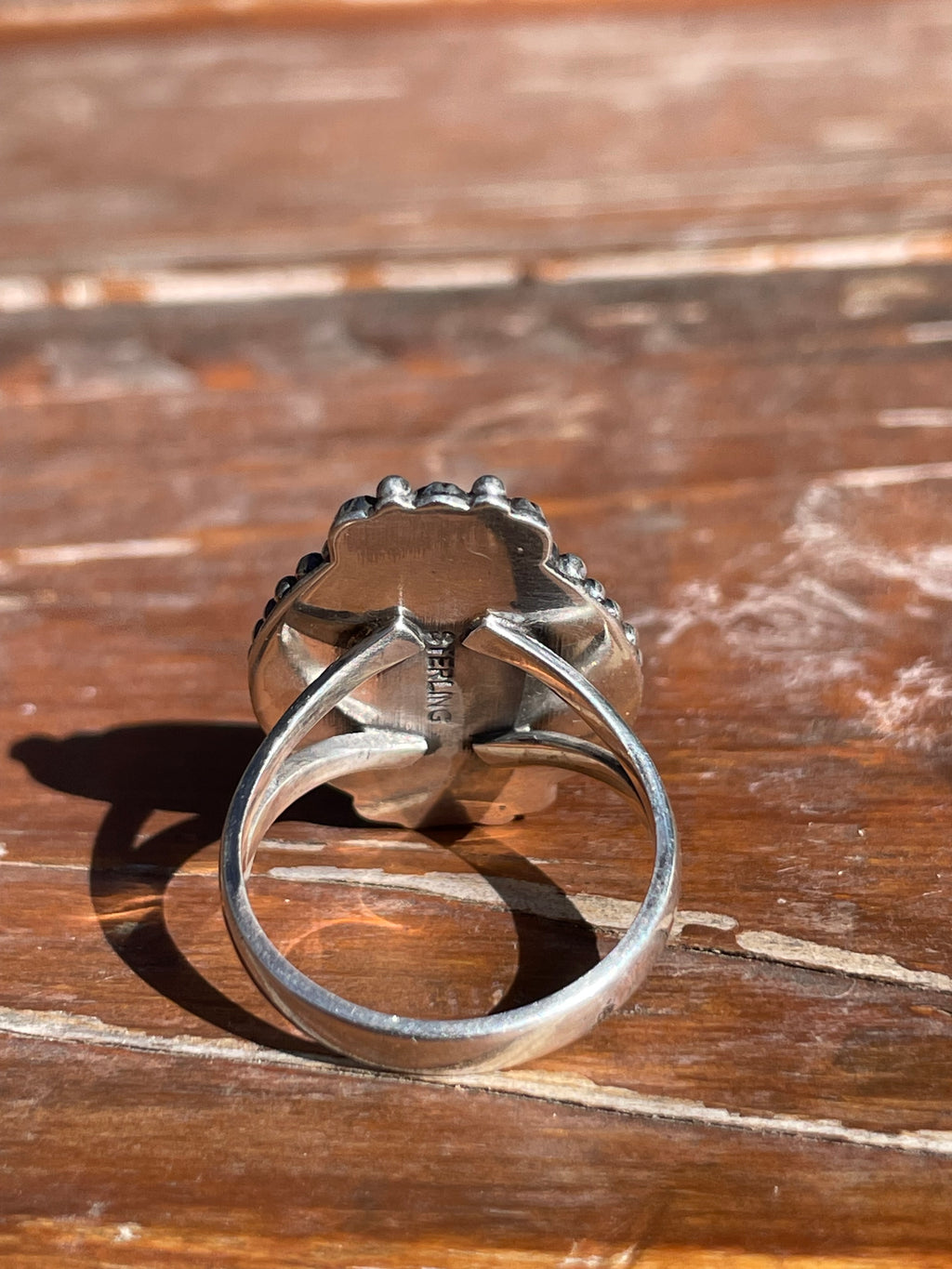 Pink Conch Teardrop Ring Size 9 | 925 Sterling Silver Southwest D108