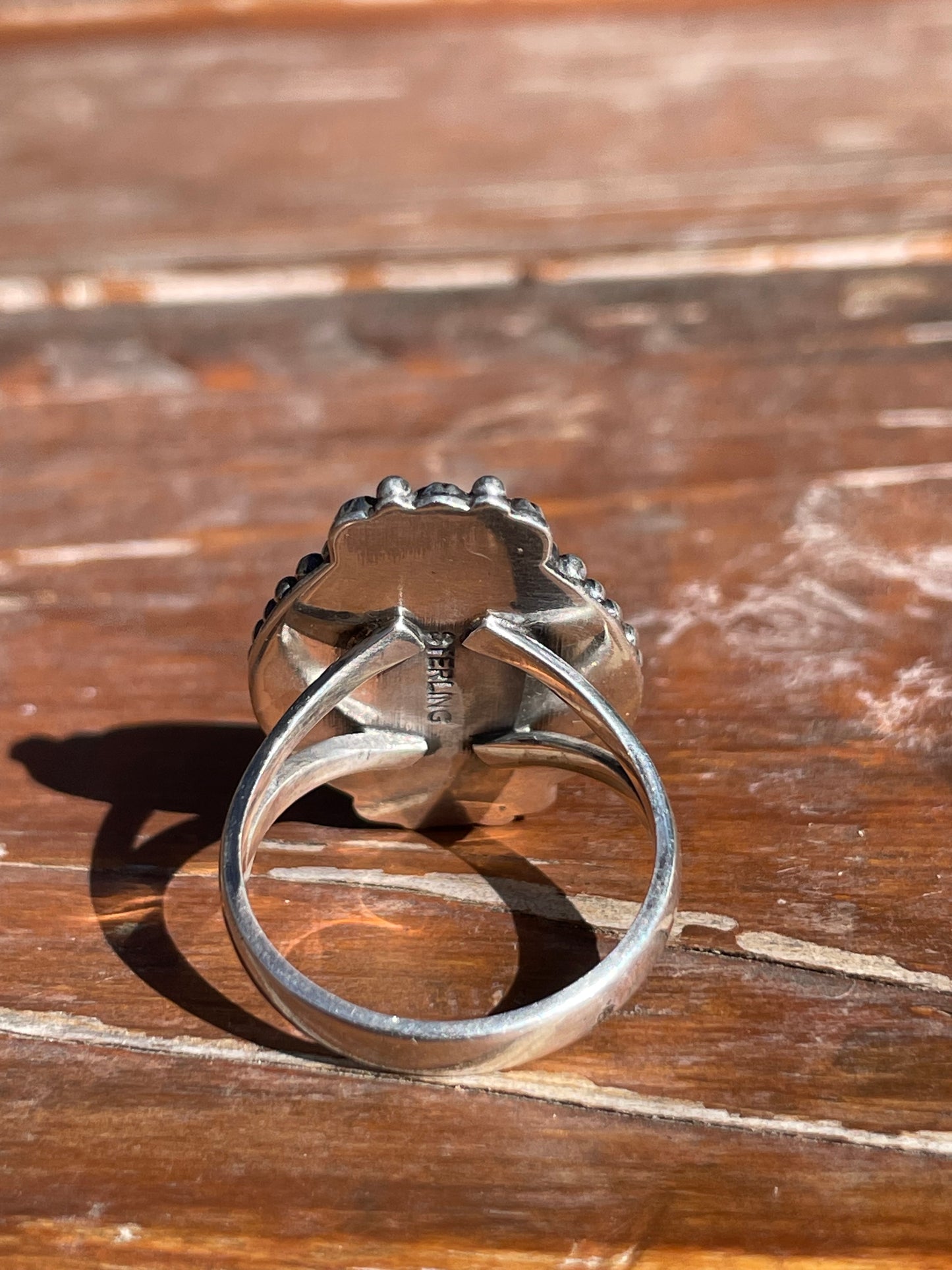 Pink Conch Teardrop Ring Size 9 | 925 Sterling Silver Southwest D108
