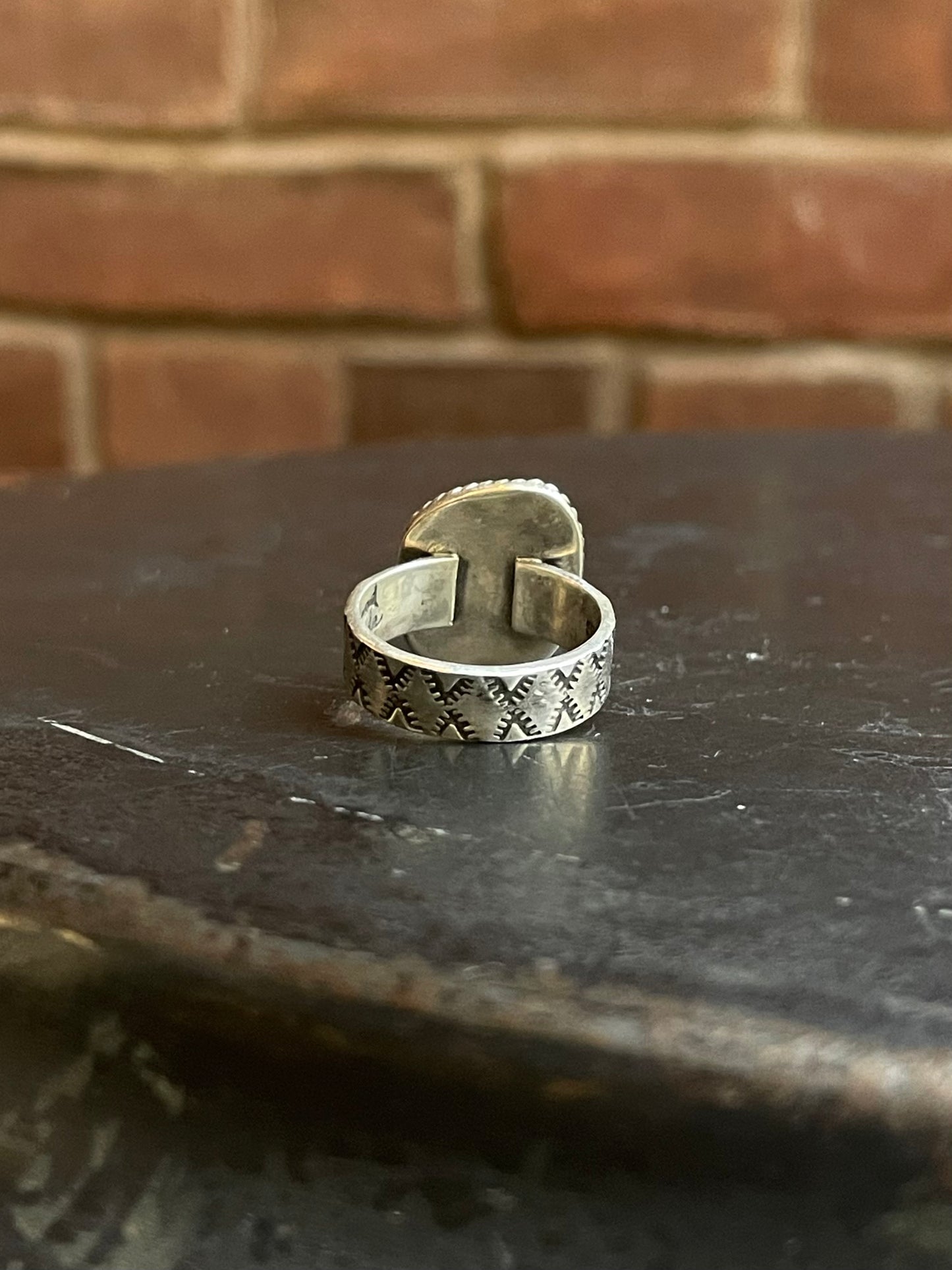 Turquoise Rope Ring Size 7 | Sterling Silver E886