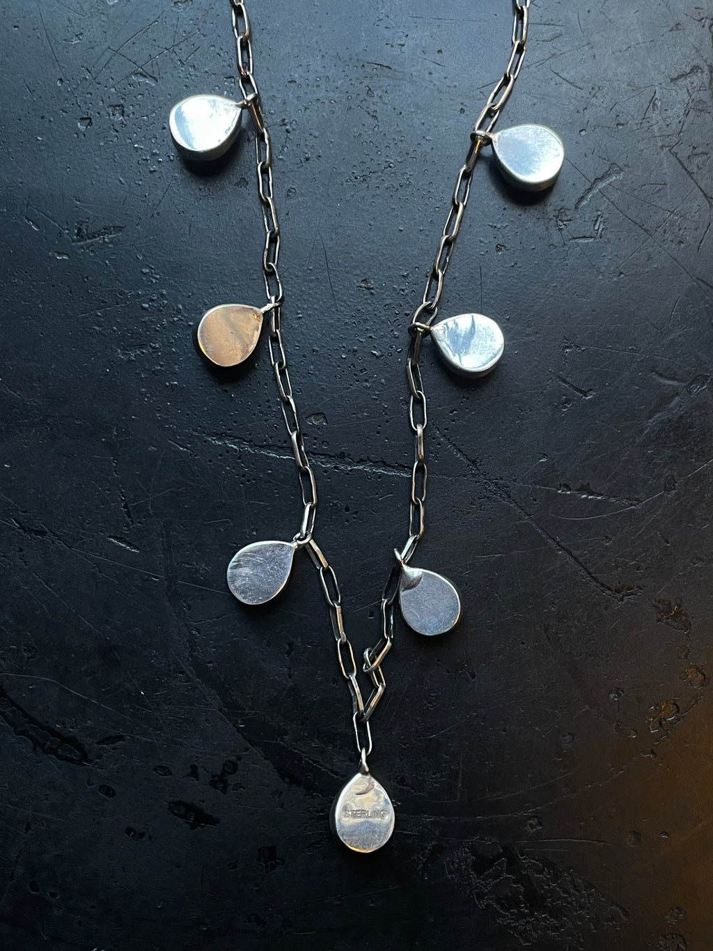 Orange Spiny Oyster Drop Station Necklace | 925 Sterling Silver E599