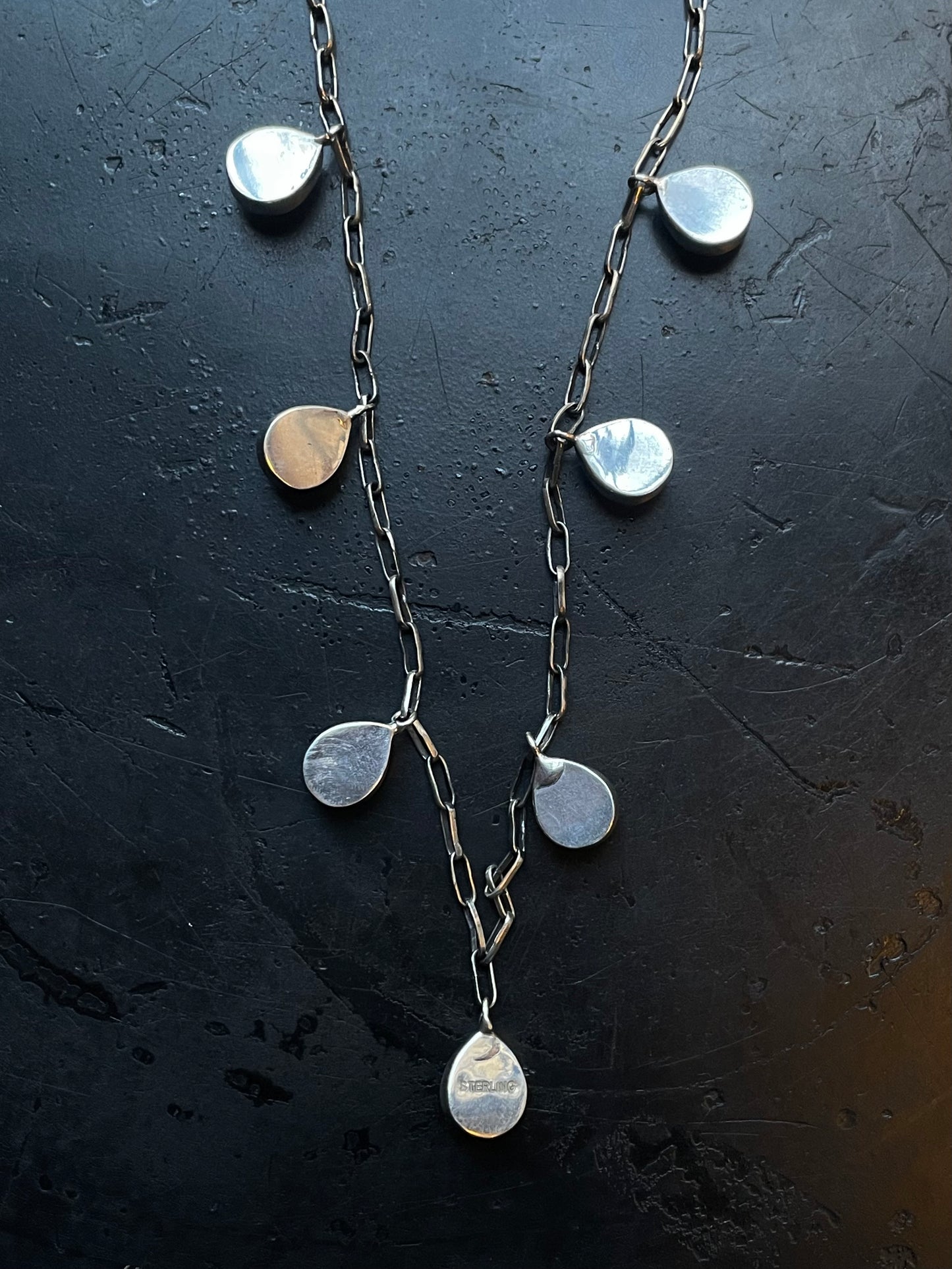 Orange Spiny Oyster Drop Station Necklace | 925 Sterling Silver E599