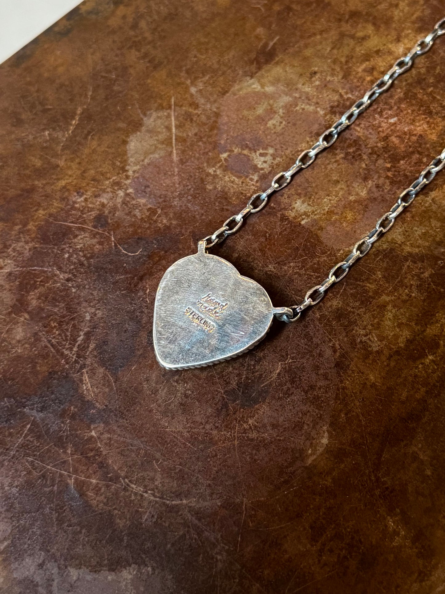 Turquoise Heart Necklace | Sterling Silver | .15 in | A961