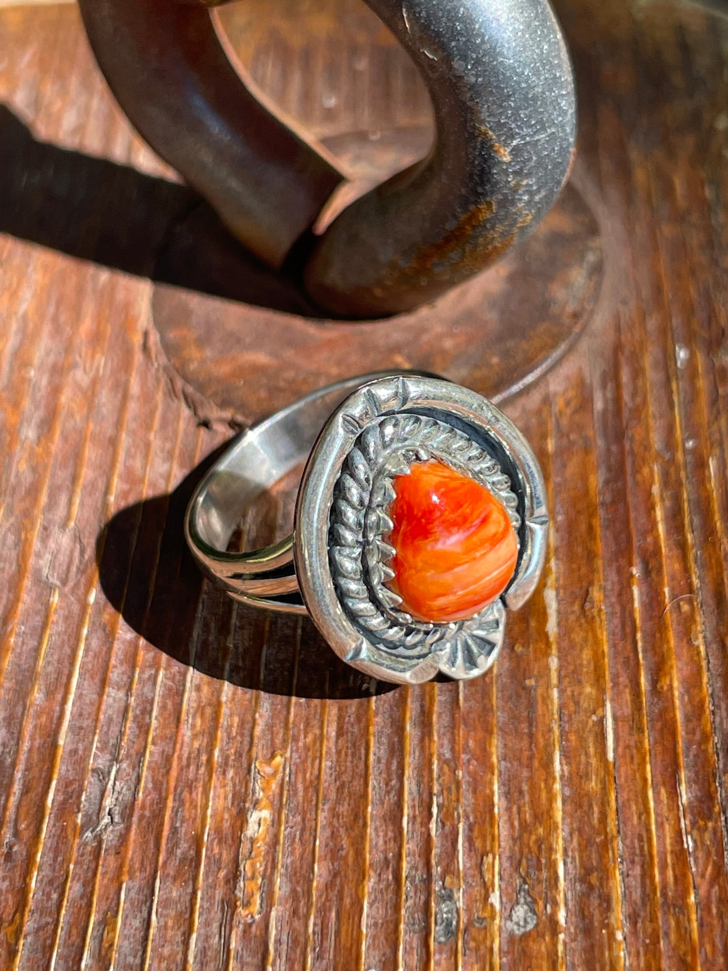 Spiny Oyster Rope Design Ring Size 6 | Sterling Silver 925 B373