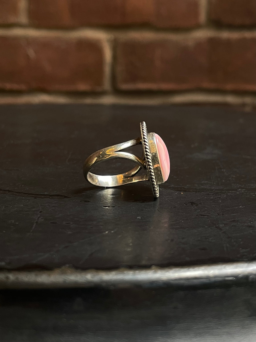 Pink Conch Heart Ring Size 7 | 925 Sterling Silver E997