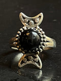 Black Onyx Ring | Sterling Silver | Size 7.75 G326