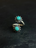 Turquoise Bypass Ring | 925 Sterling Silver Size 9 E486