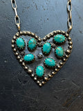 Kingman Turquoise Heart Necklace | Sterling Silver E939