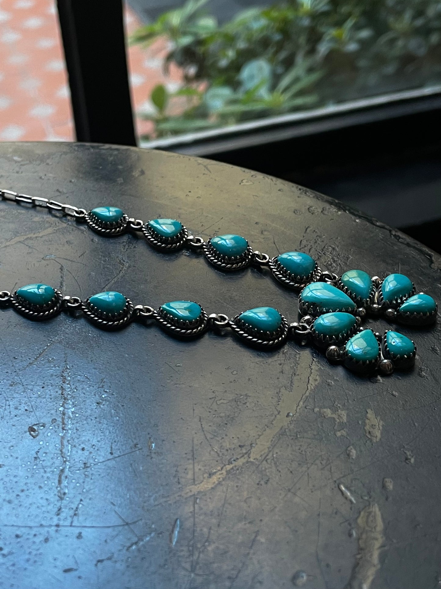 Kingman Turquoise Naja Necklace | 925 Sterling Silver G395