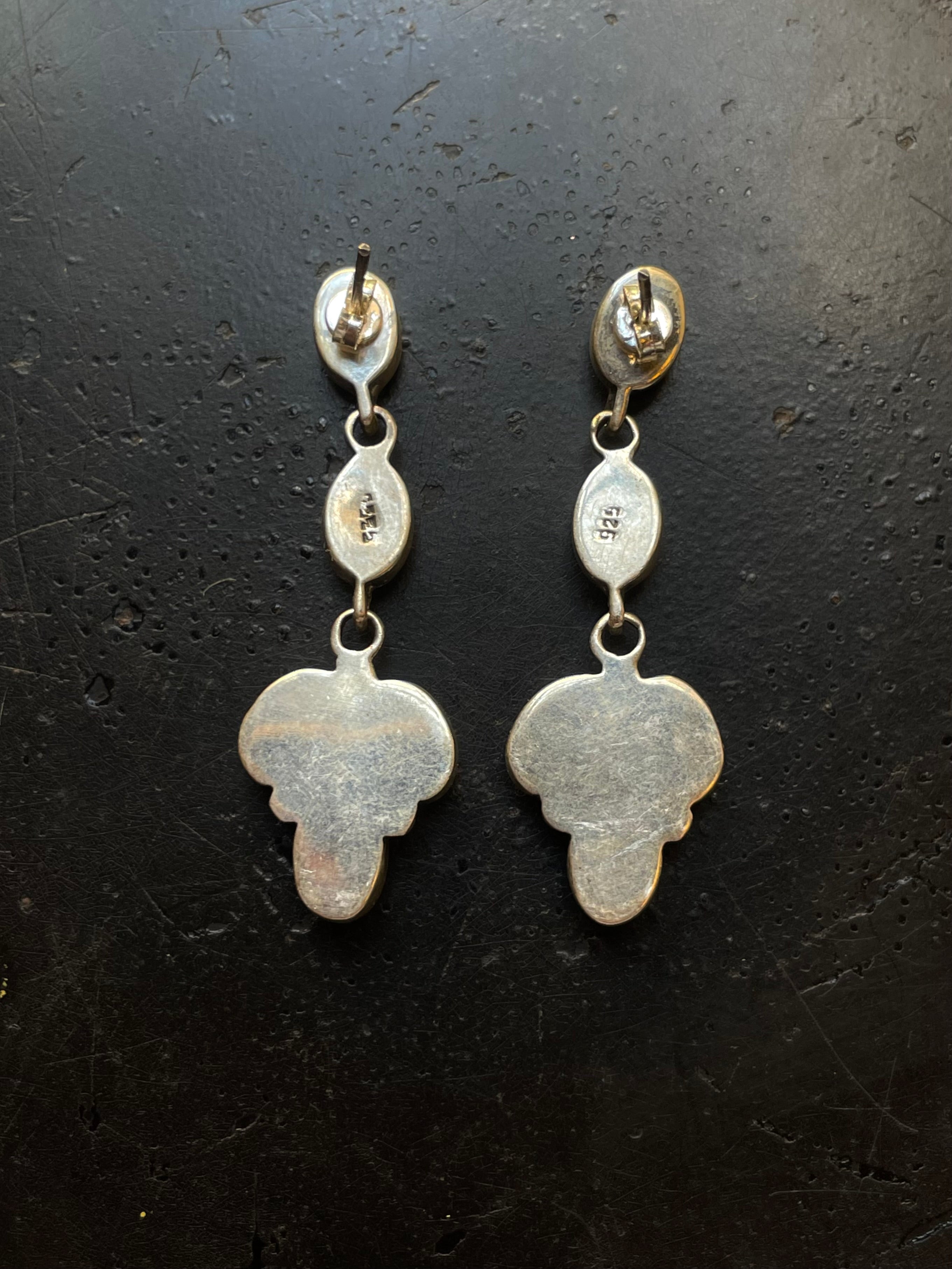 Kingman Turquoise Stud Dangle Earrings | 925 Sterling Silver G657