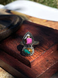 Cotton Candy & Turquoise Ring | 925 Sterling Silver | Size 8 D346