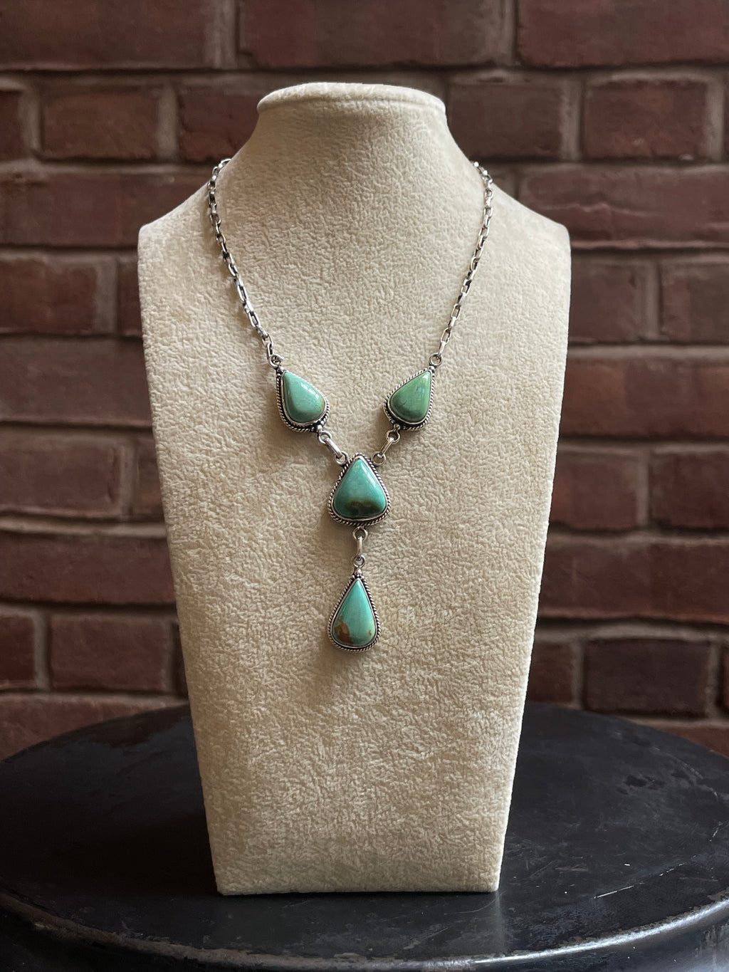 Turquoise Lariat Necklace | 925 Sterling Silver E634
