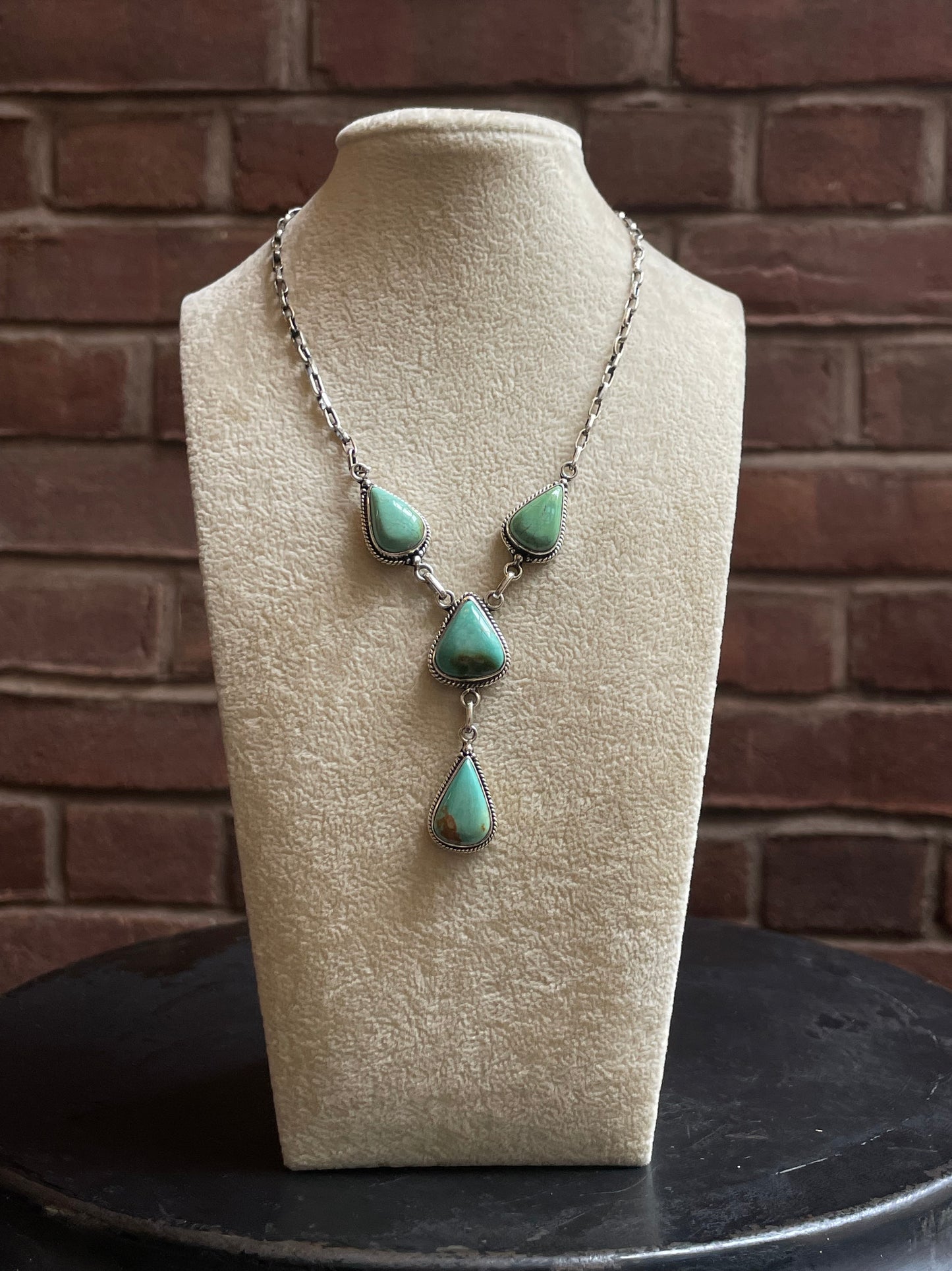 Turquoise Lariat Necklace | 925 Sterling Silver E634