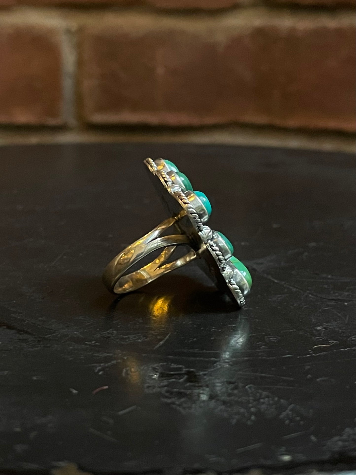 Turquoise Cluster Ring Size 8 | 925 Sterling Silver G261