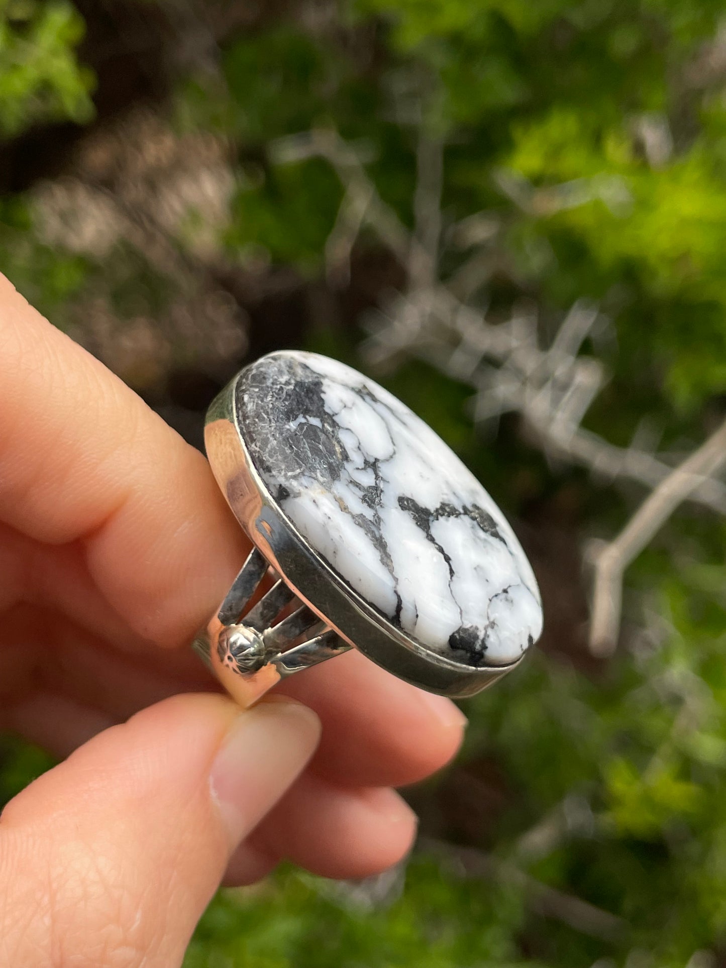 White Buffalo Ring | Sterling Silver | Size 7 B762